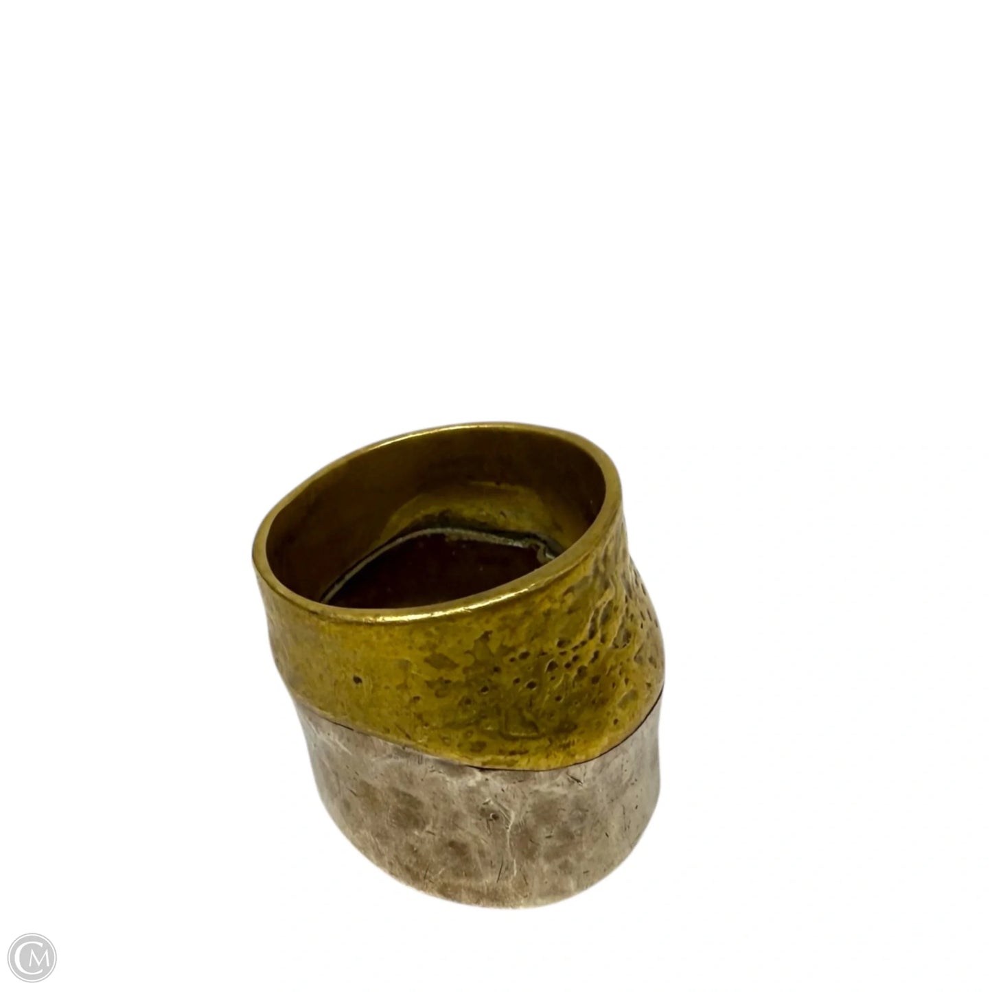 Sterling Silver & Brass Rain or Shine Wide Band 2 Tone Ring By Silpada, Size: 7