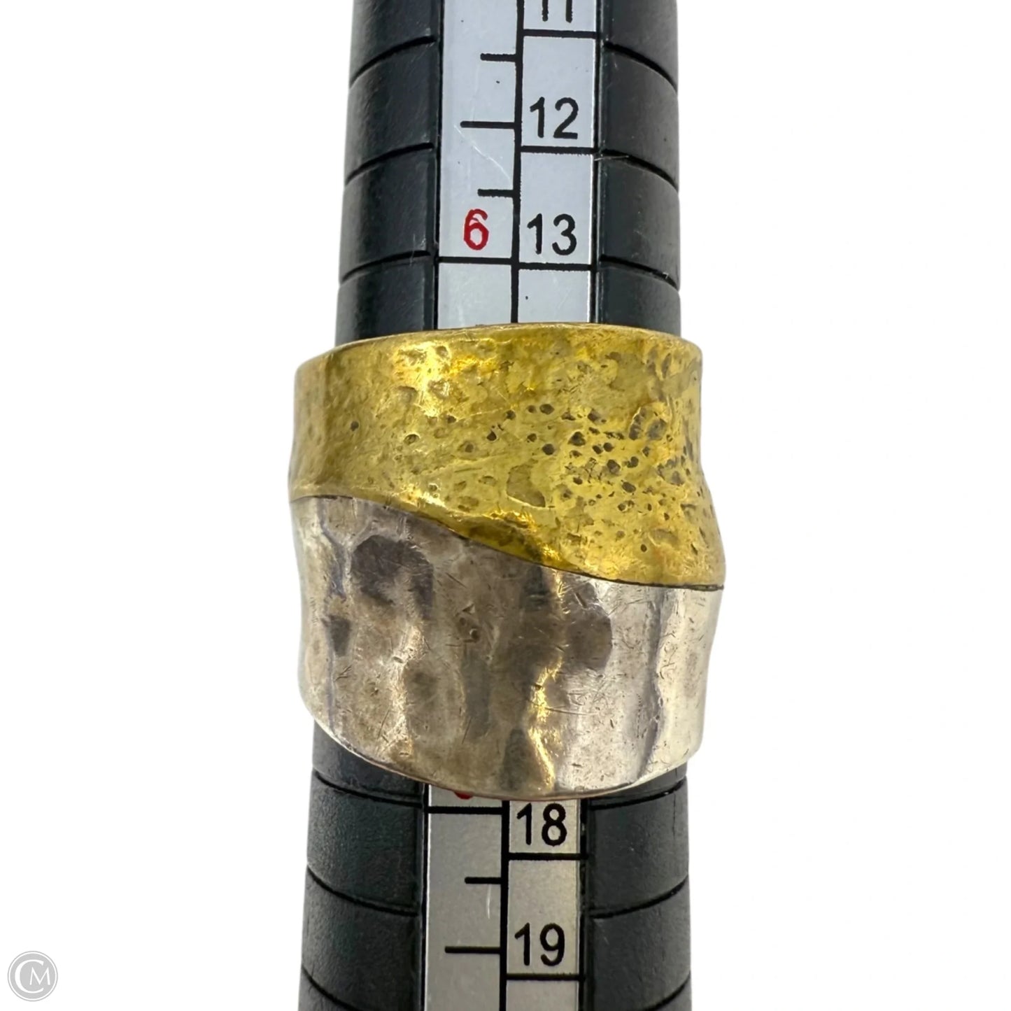 Sterling Silver & Brass Rain or Shine Wide Band 2 Tone Ring By Silpada, Size: 7