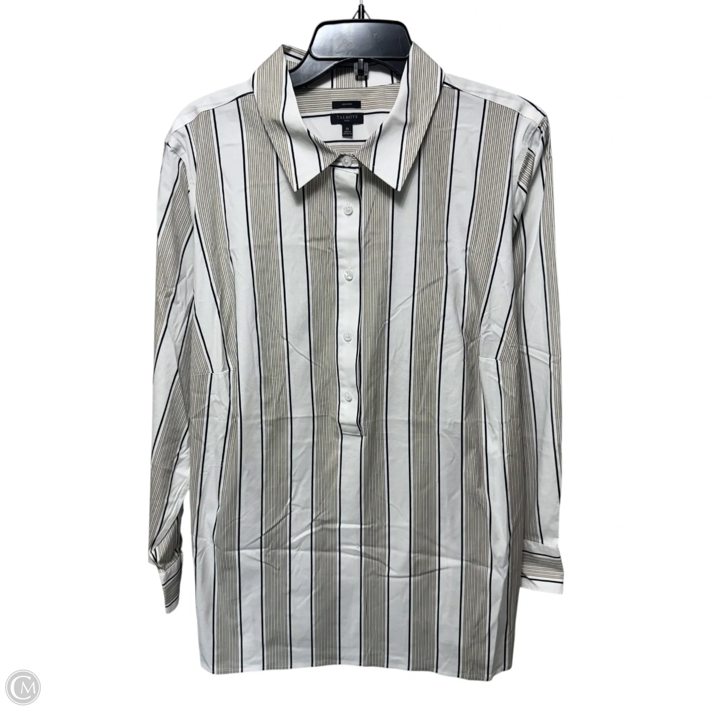 Top Long Sleeve By Talbots In Striped Pattern, Size: 2x
