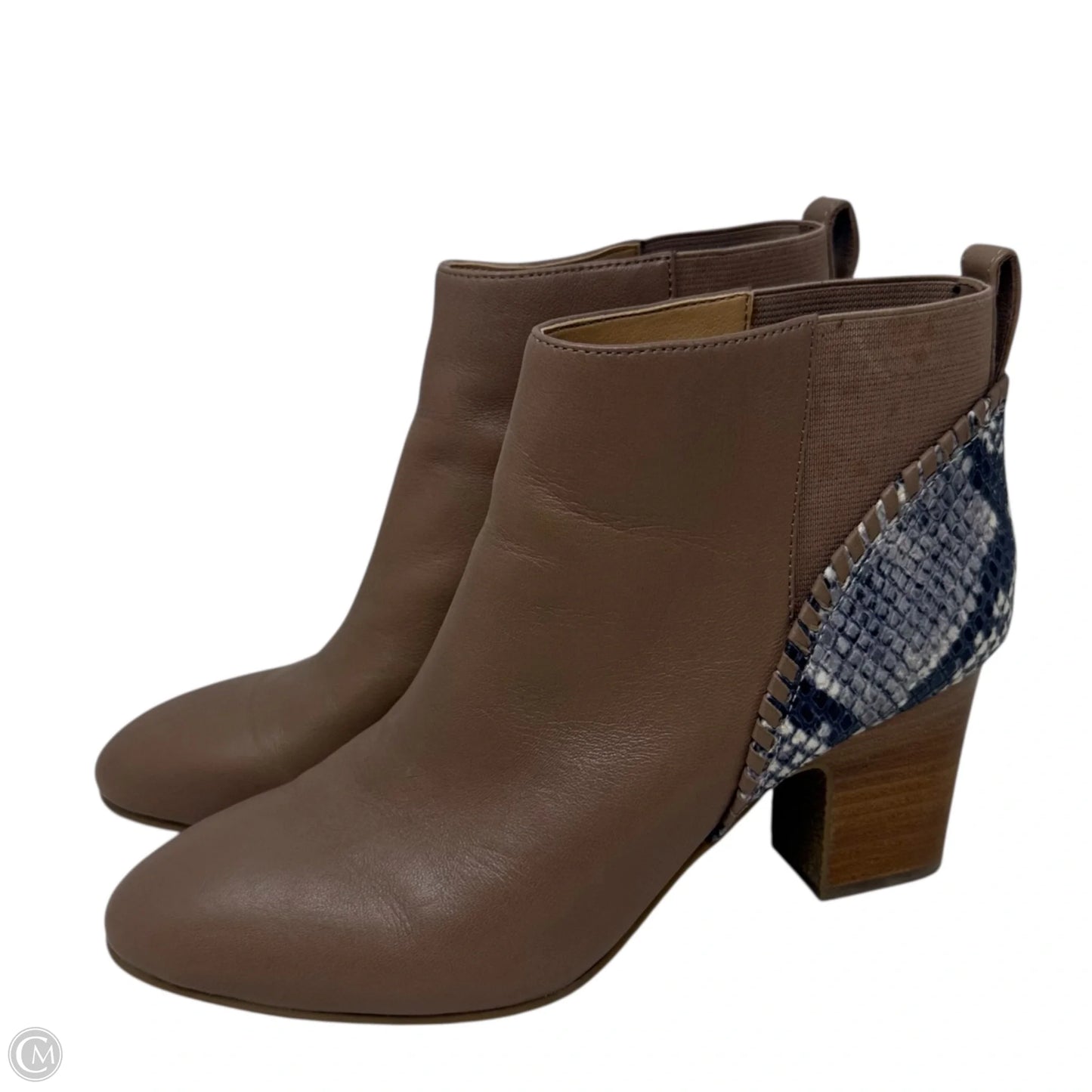 Poppy Snakeskin Embossed Leather Ankle Boots By Jack Rogers In Brown, Size: 6.5