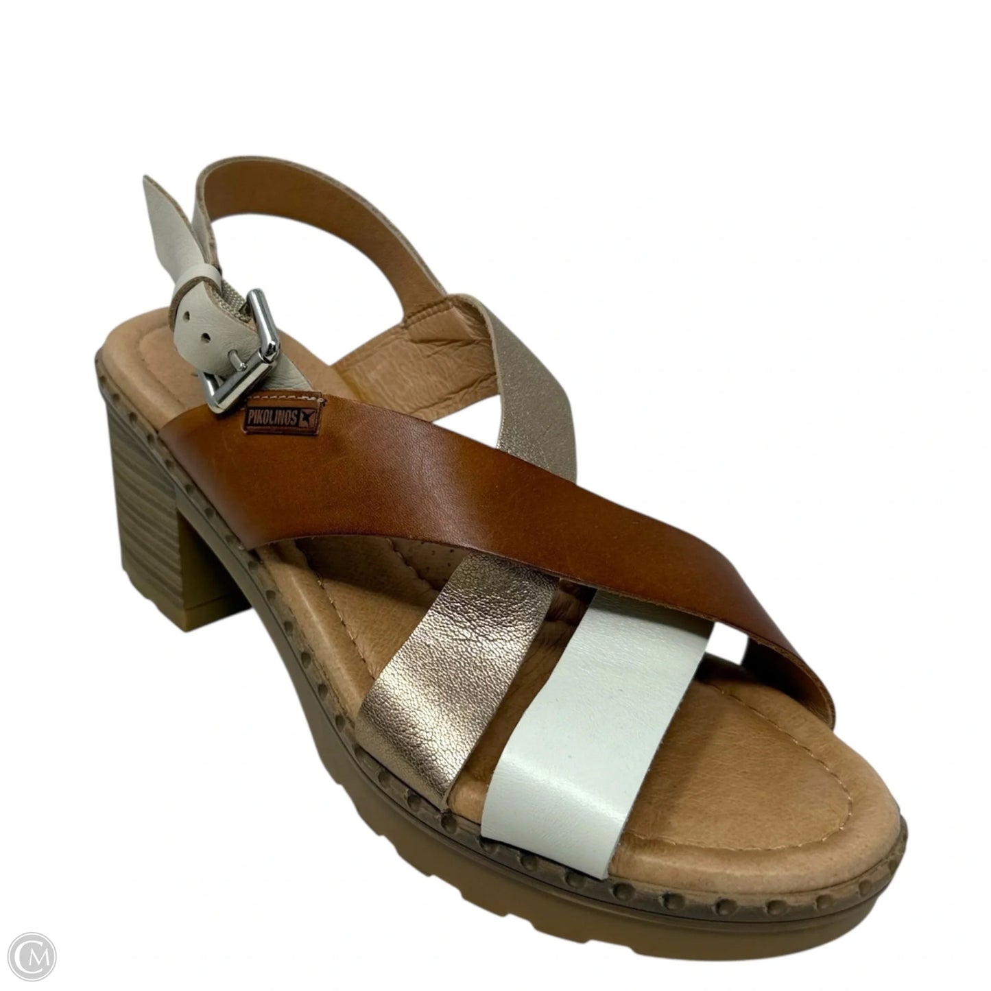 Canaria Mid Heel Sandals By Pikolinos In Cream & Tan, Size: 10