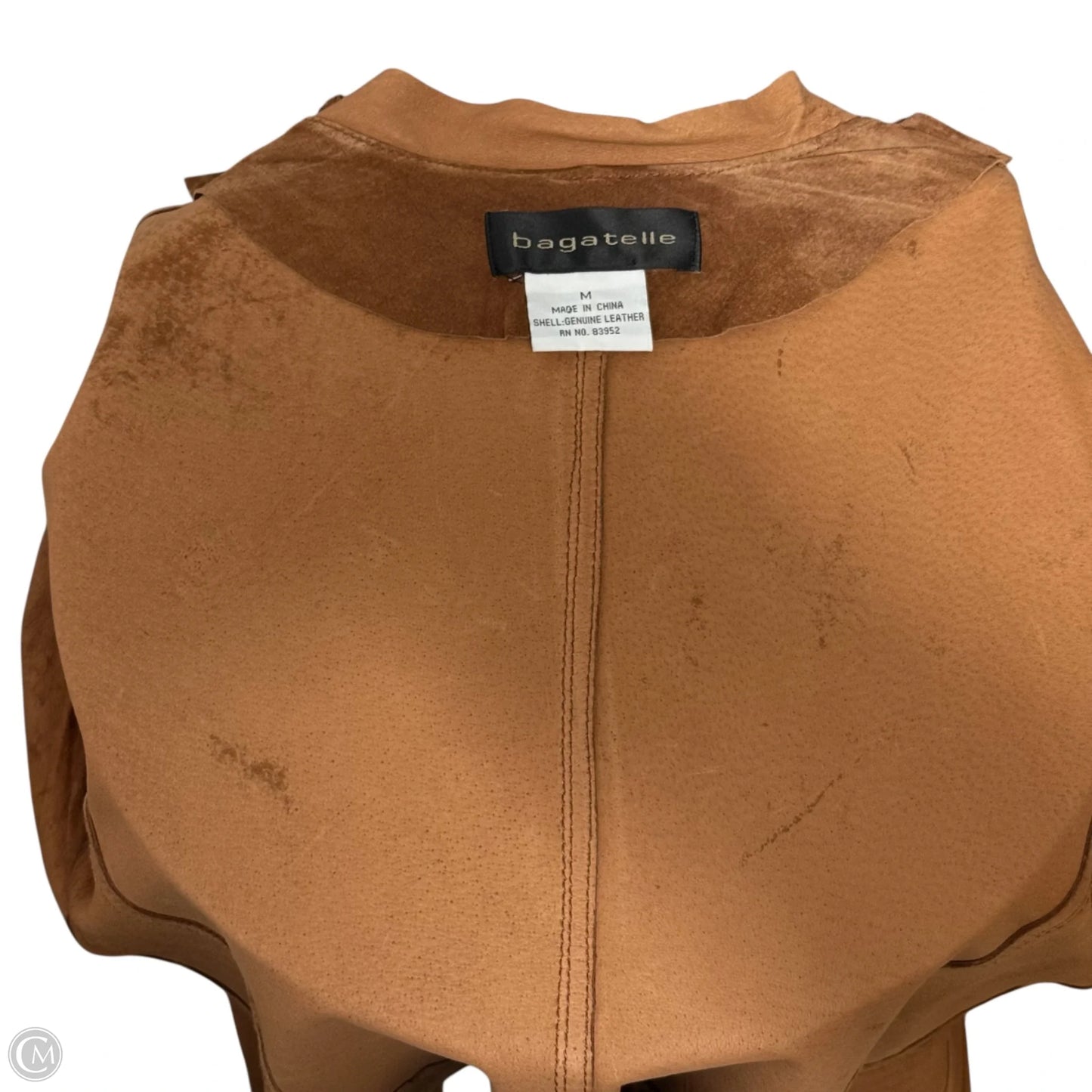 Open Front Waterfall Leather Jacket By Bagatelle In Brown, Size: M