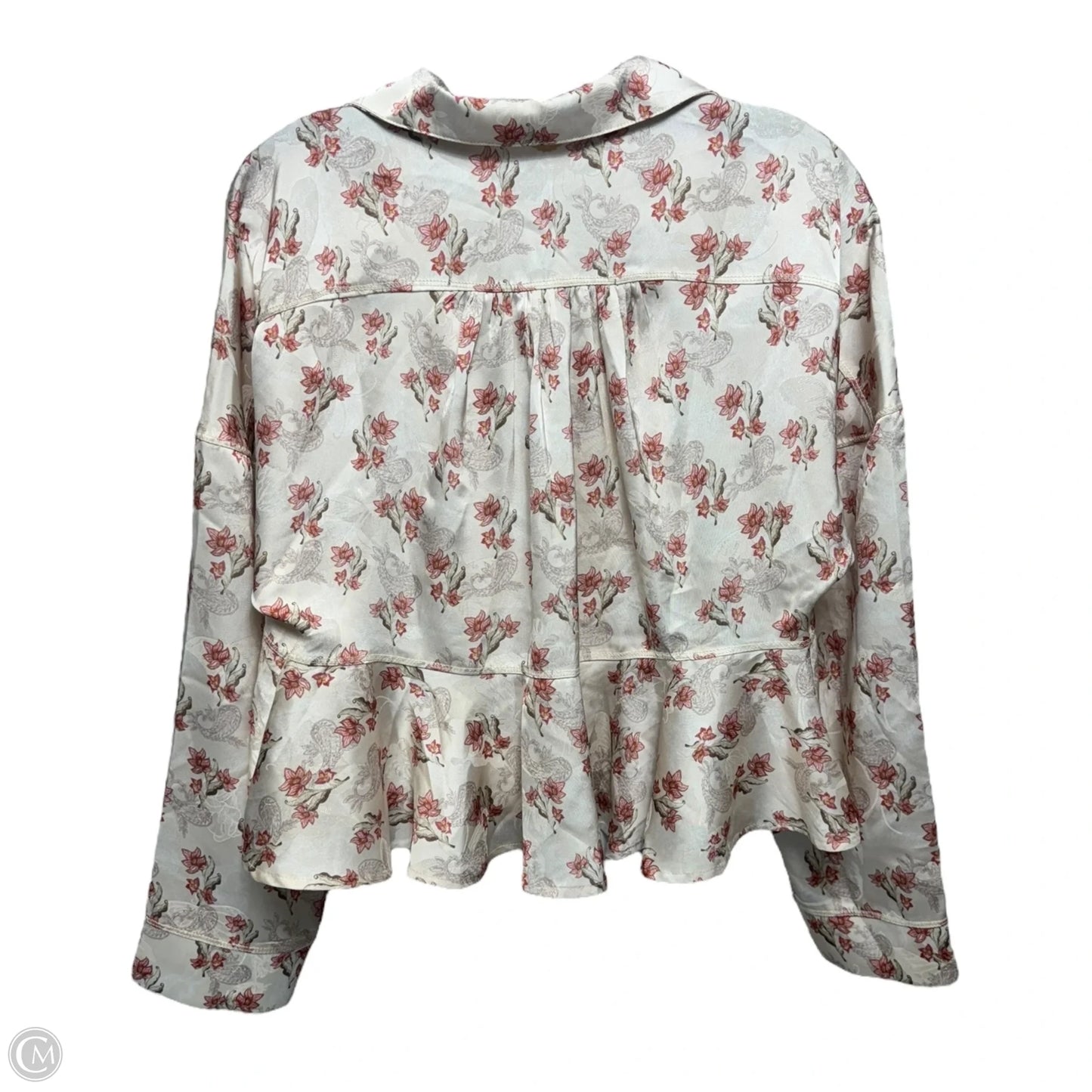 Beauty Sleep Pajama Top Long Sleeve By Free People In Floral Print, Size: M