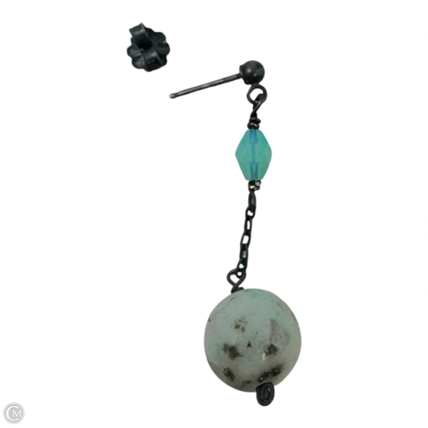 Blue Granite Sterling Silver Dangle Earrings