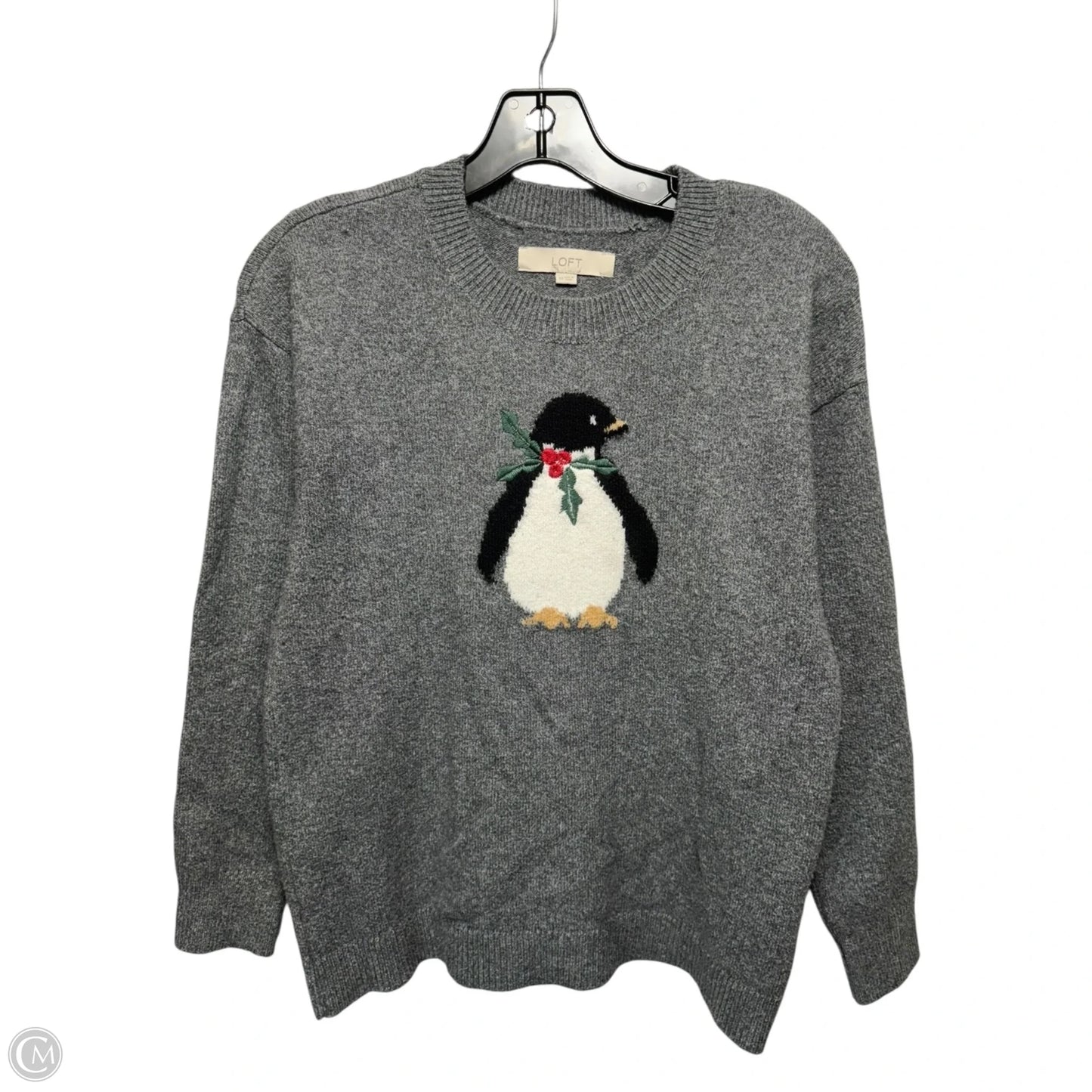 Penguin Sweater By Loft In Grey, Size: Xs