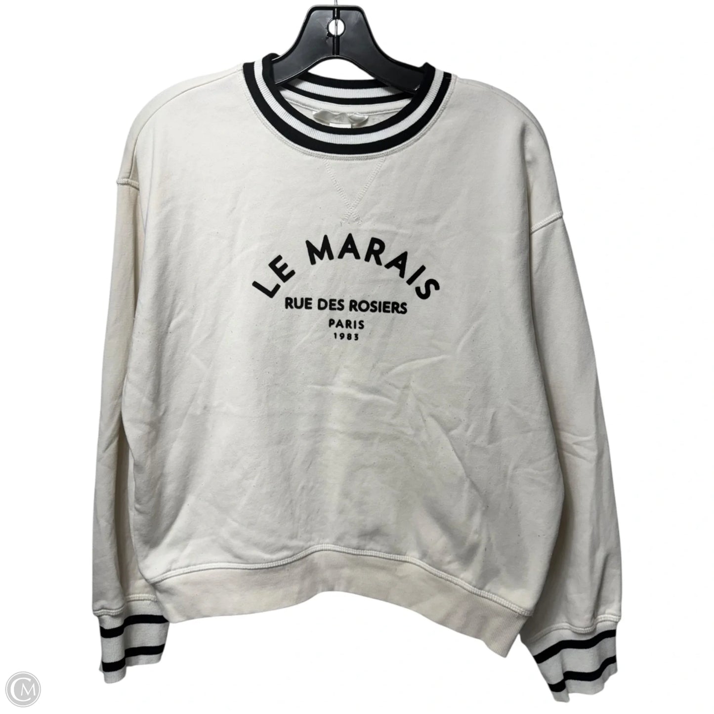 Top Long Sleeve By H&m In Black & White, Size: Xs