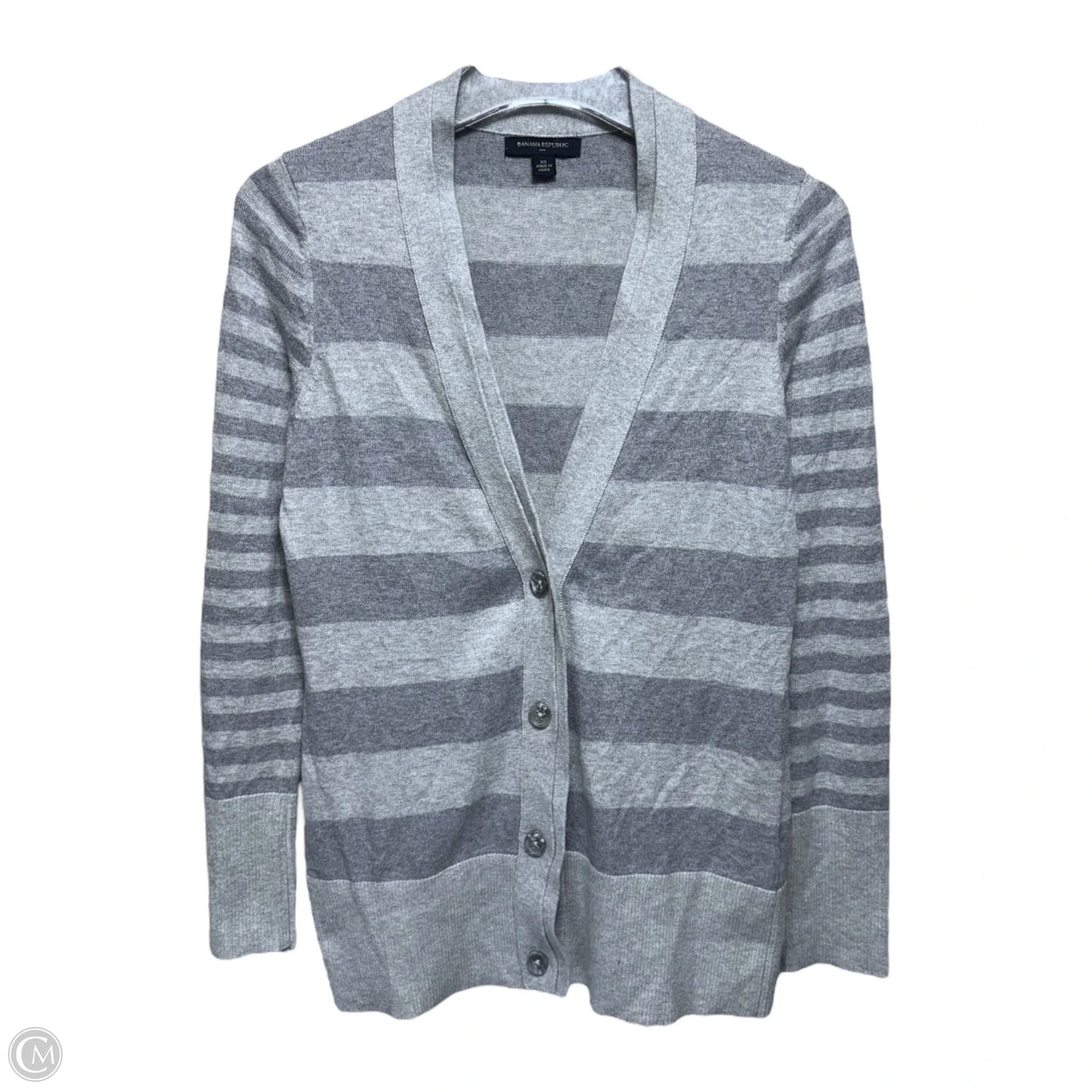 Sweater Cardigan By Banana Republic In Striped Pattern, Size: Xs