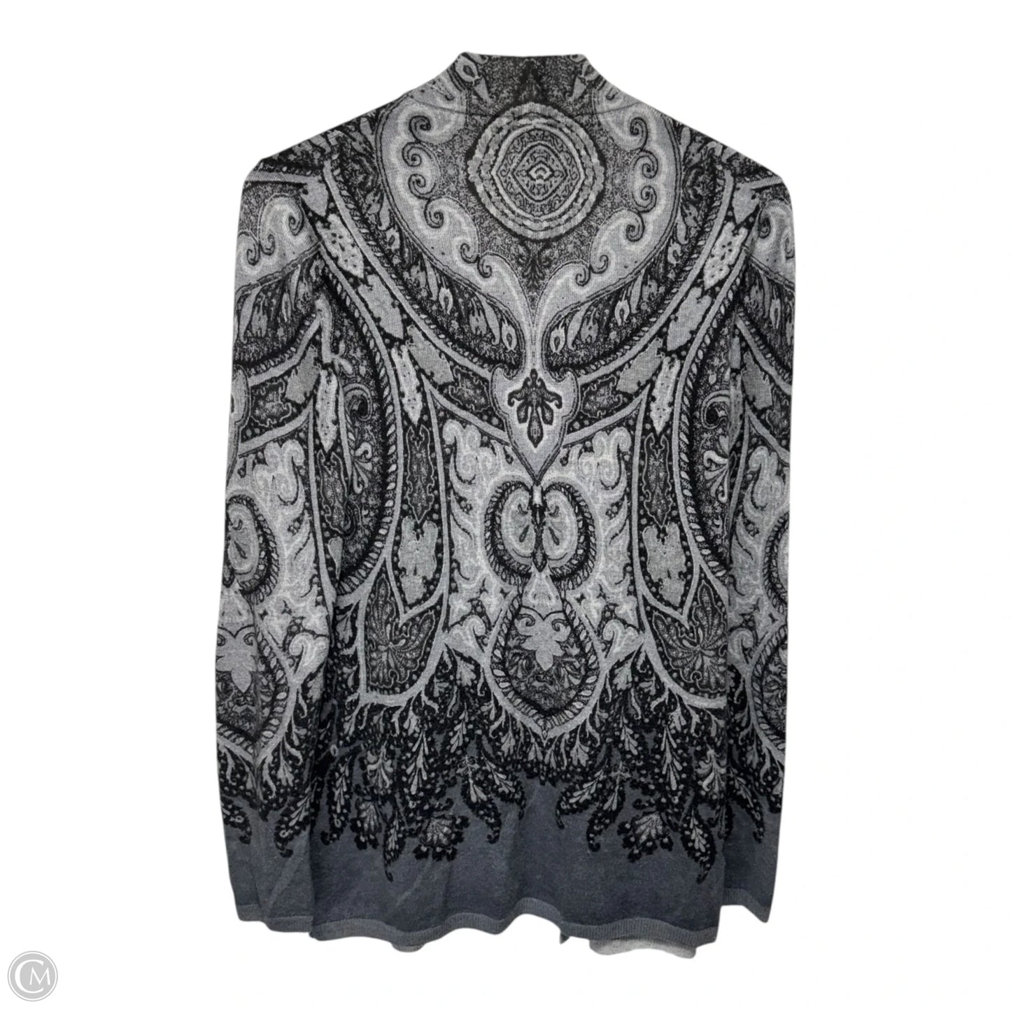 Sweater Cardigan By Talbots In Black & Grey, Size: M