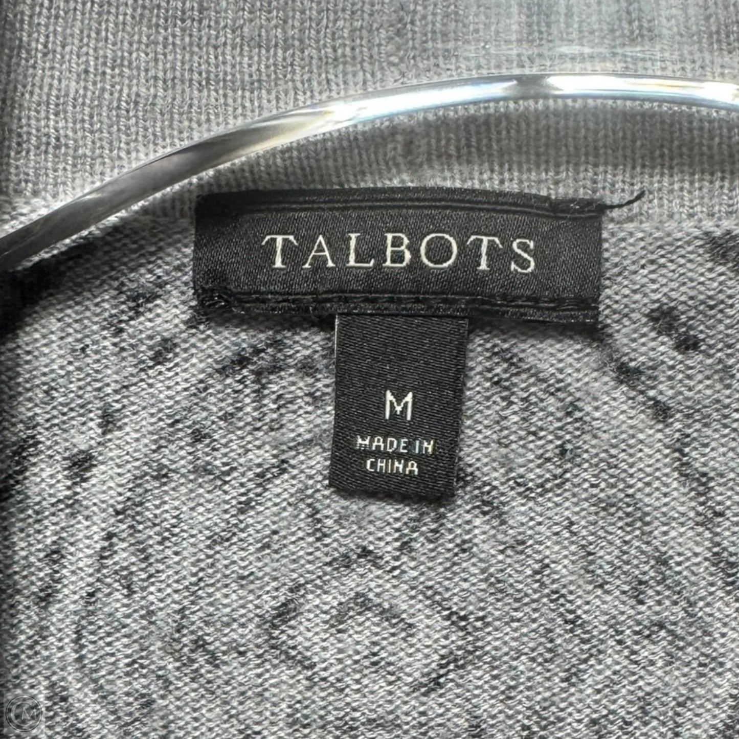 Sweater Cardigan By Talbots In Black & Grey, Size: M