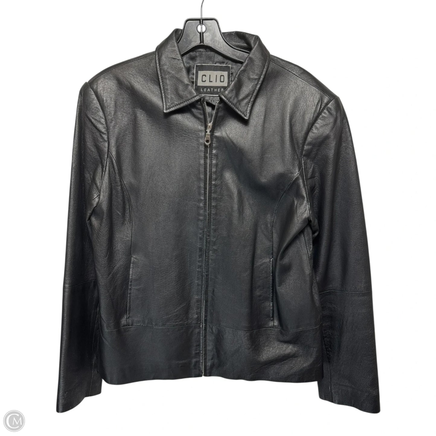 Jacket Leather By Clio In Black, Size: M