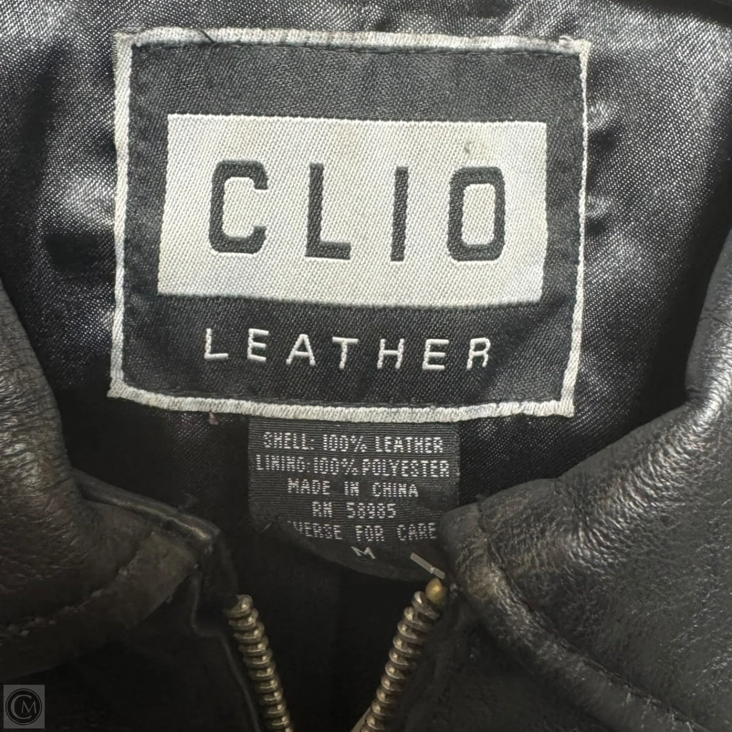 Jacket Leather By Clio In Black, Size: M