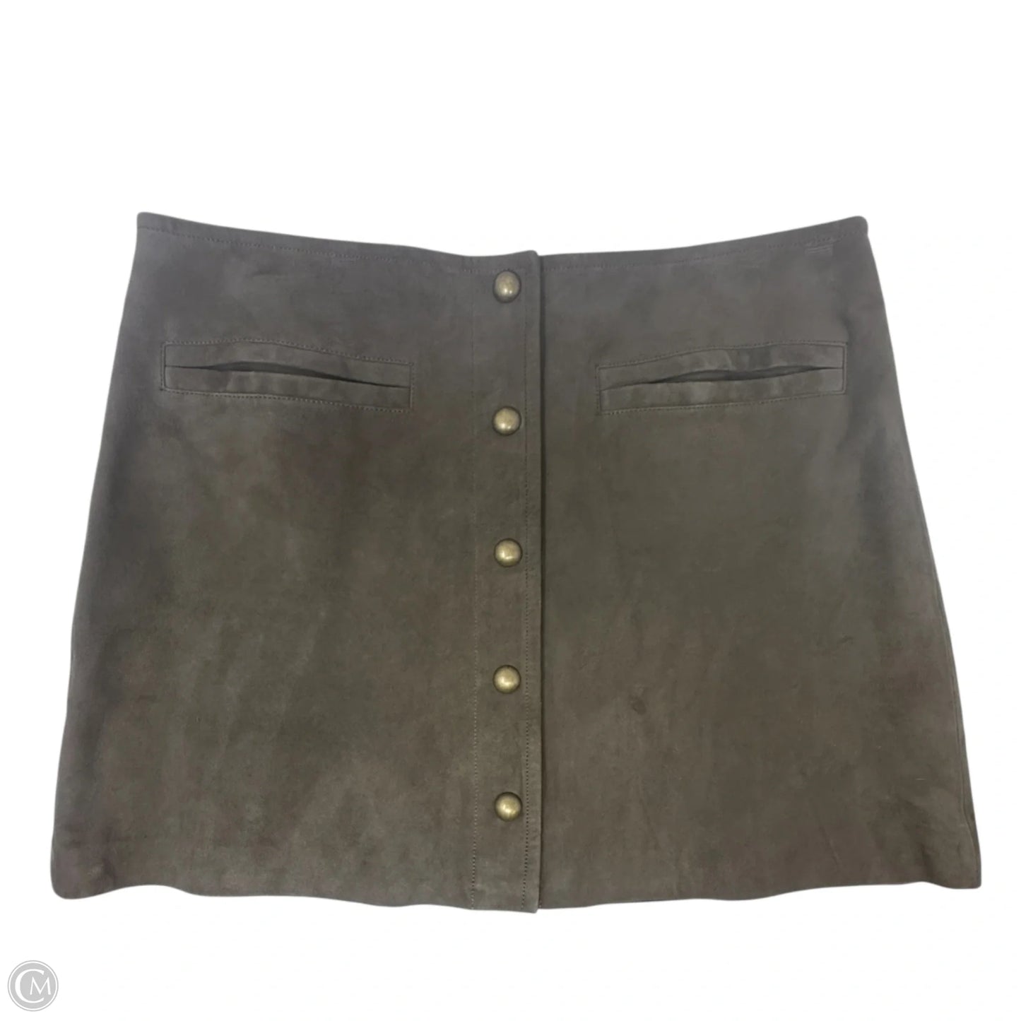 East Village Mini Skirt In Dove Goat Suede By Trina Turk In Green, Size: 12