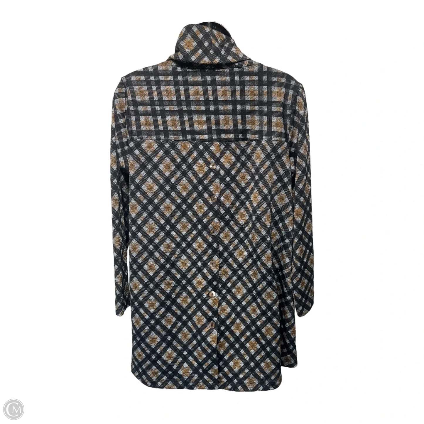 Tunic 3/4 Sleeve By John Mark In Black & Gold, Size: S