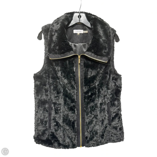 Vest Faux Fur & Sherpa By Calvin Klein In Black, Size: M
