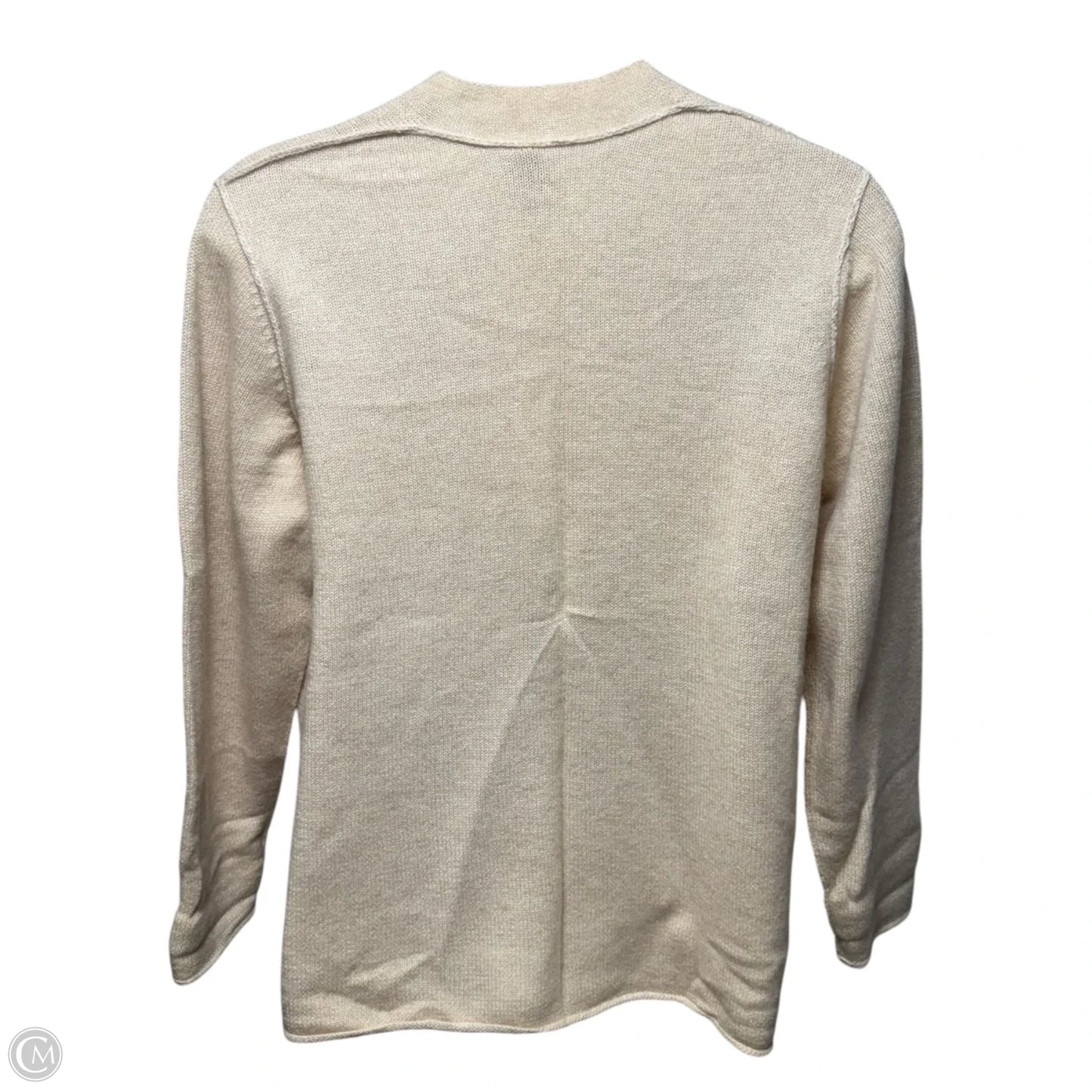 High Back V-Neck Top Sweater Cashmere By Eileen Fisher In Cream, Size: Xl