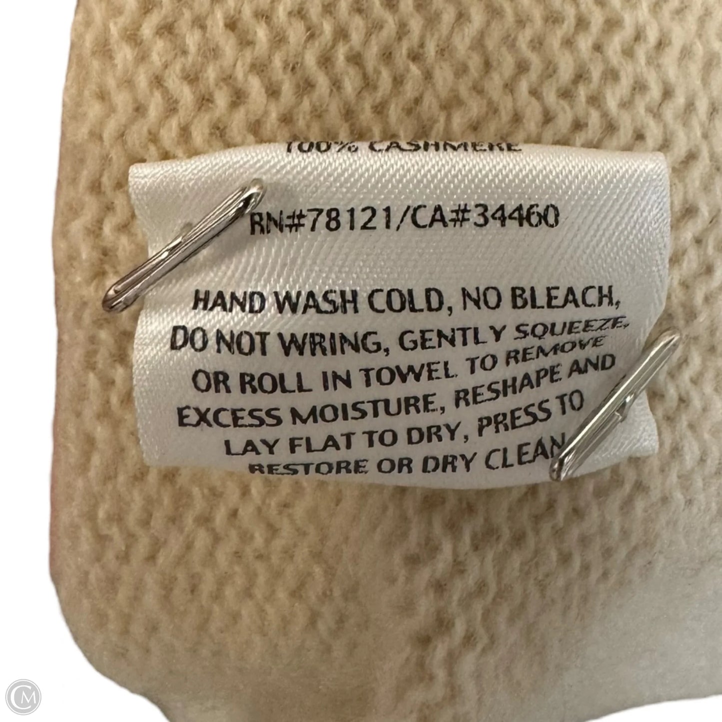 High Back V-Neck Top Sweater Cashmere By Eileen Fisher In Cream, Size: Xl