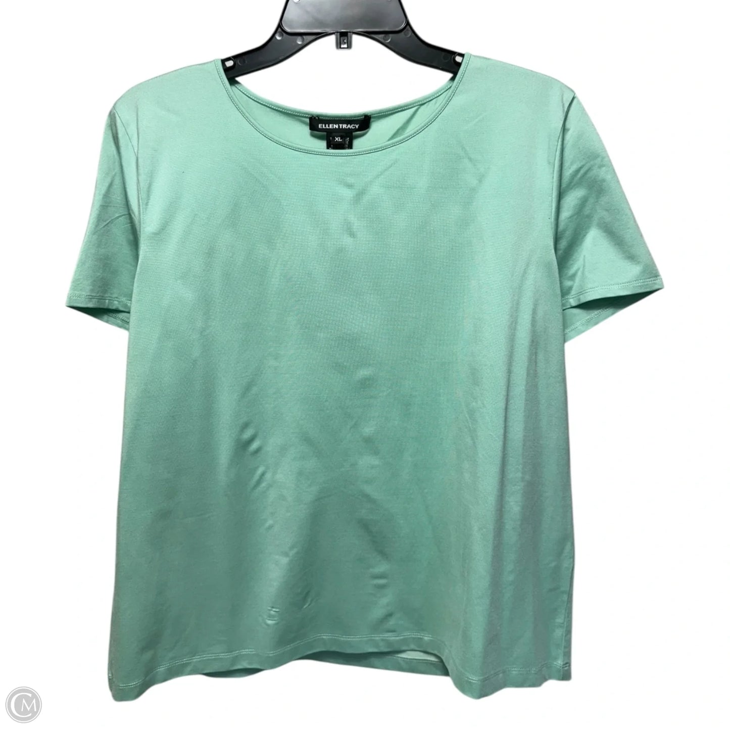 Silk Blend Top Short Sleeve By Ellen Tracy In Azure, Size: Xl