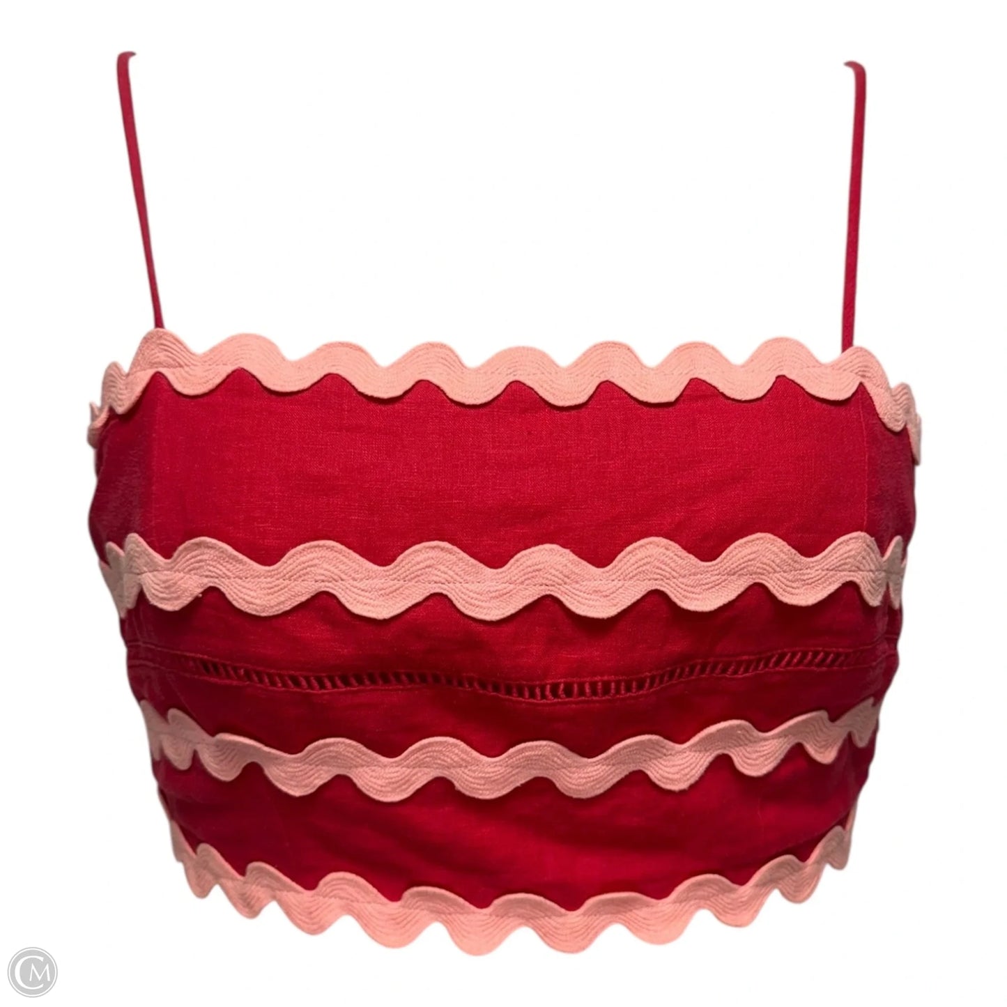 Tie Back Crop Top Sleeveless By Farm Rio In Coral, Size: S
