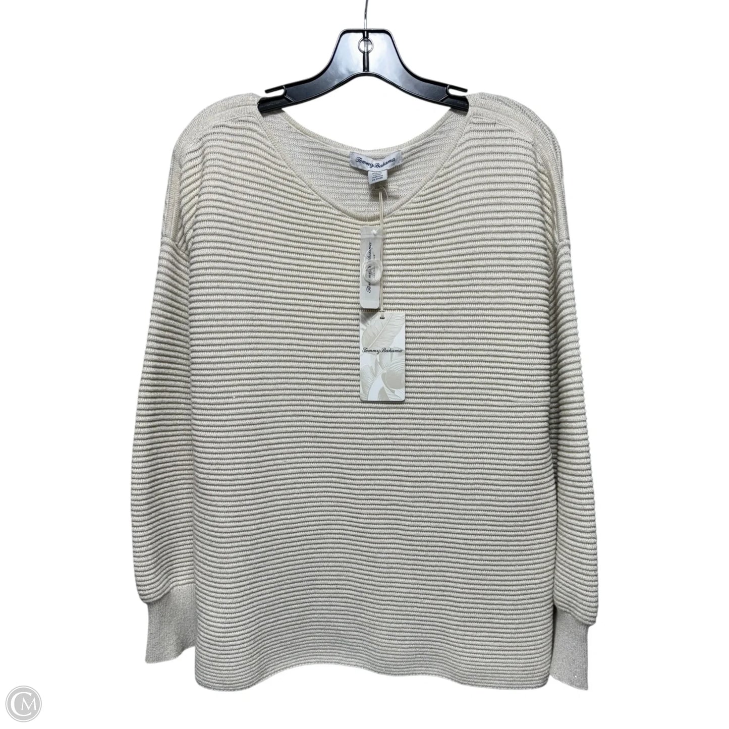 Metallic Sweater By Tommy Bahama In Cream, Size: L