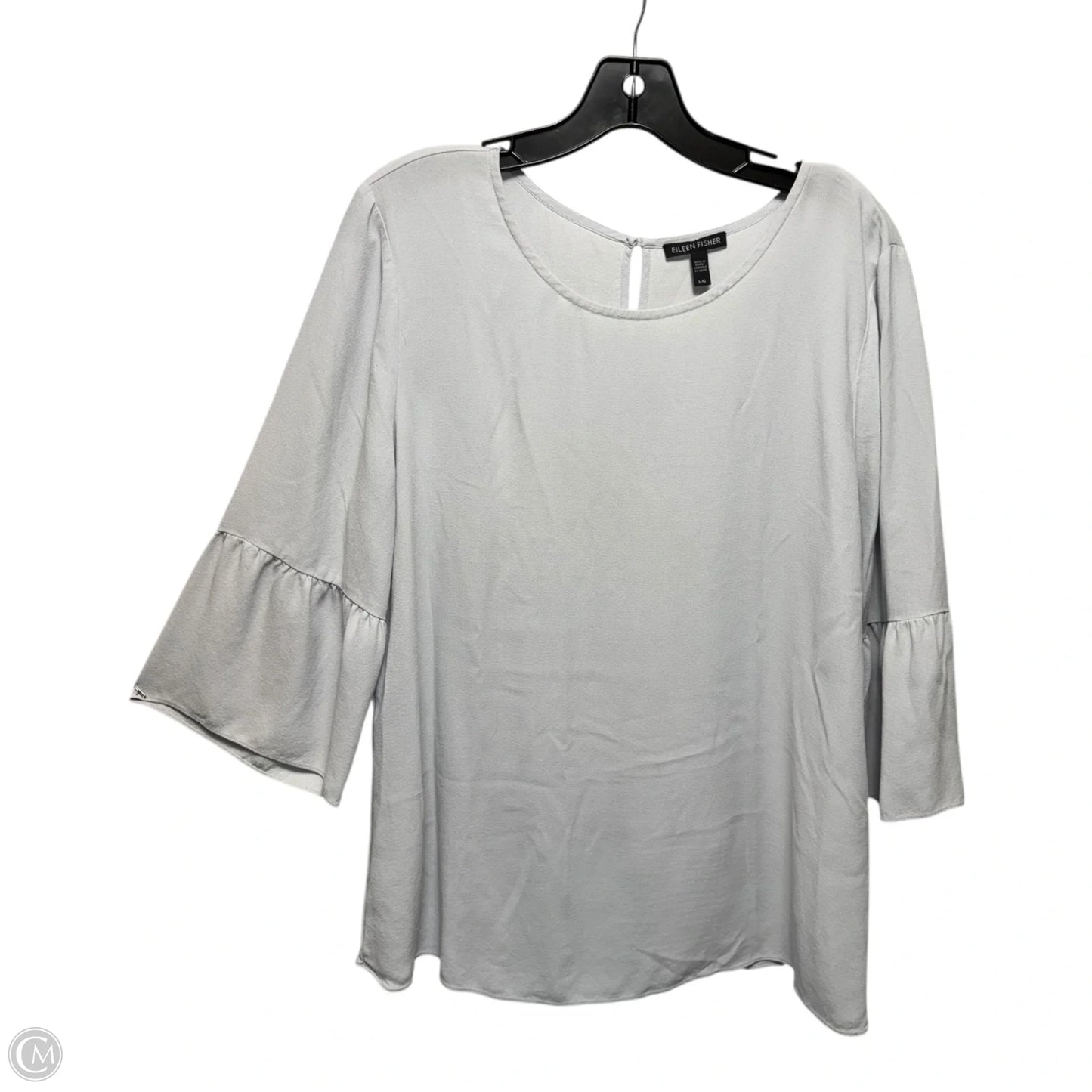 Top 3/4 Sleeve By Eileen Fisher In Grey, Size: L