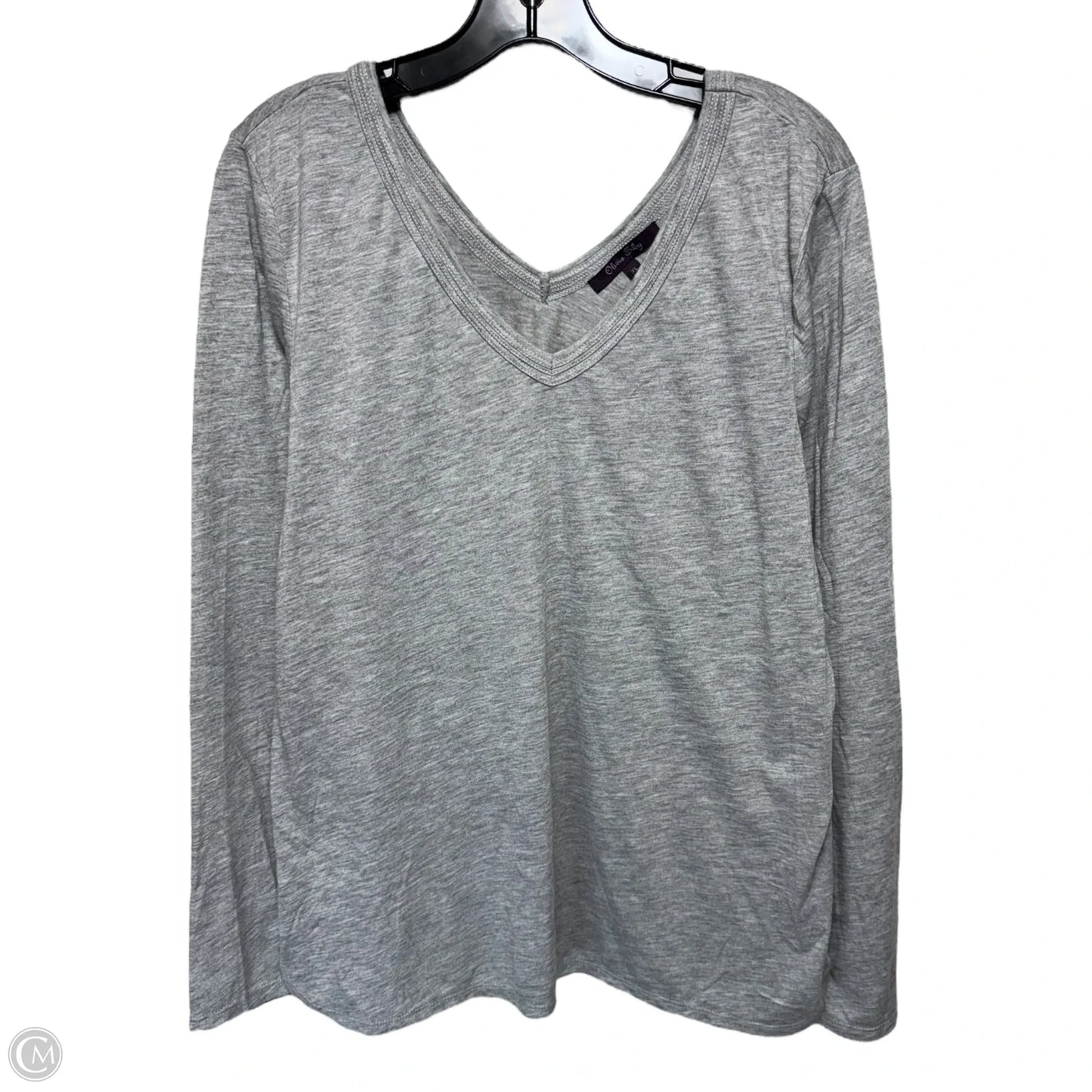 Top Long Sleeve Basic By olivia sky In Grey, Size: Xl