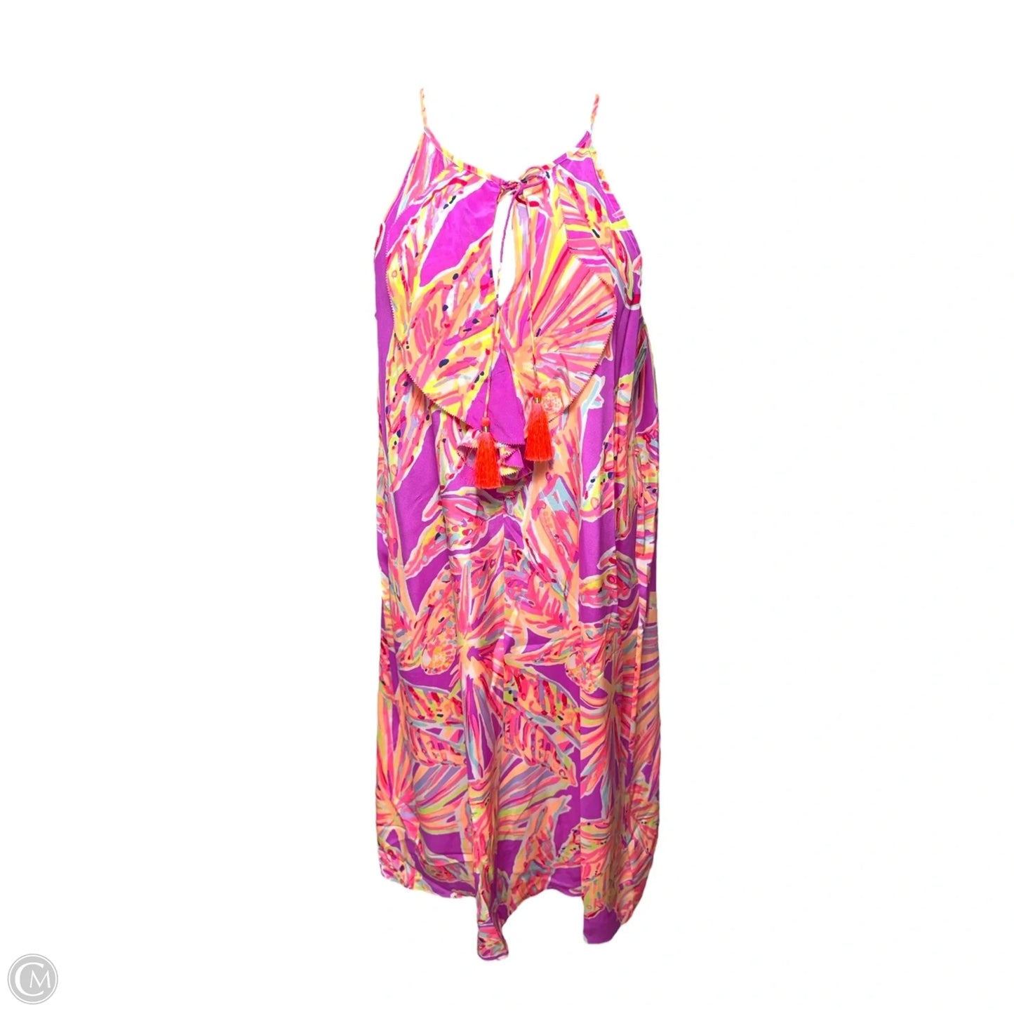 Lachelle Silk Midi Dress Designer By Lilly Pulitzer In Amethyst Sunseekers, Size: M