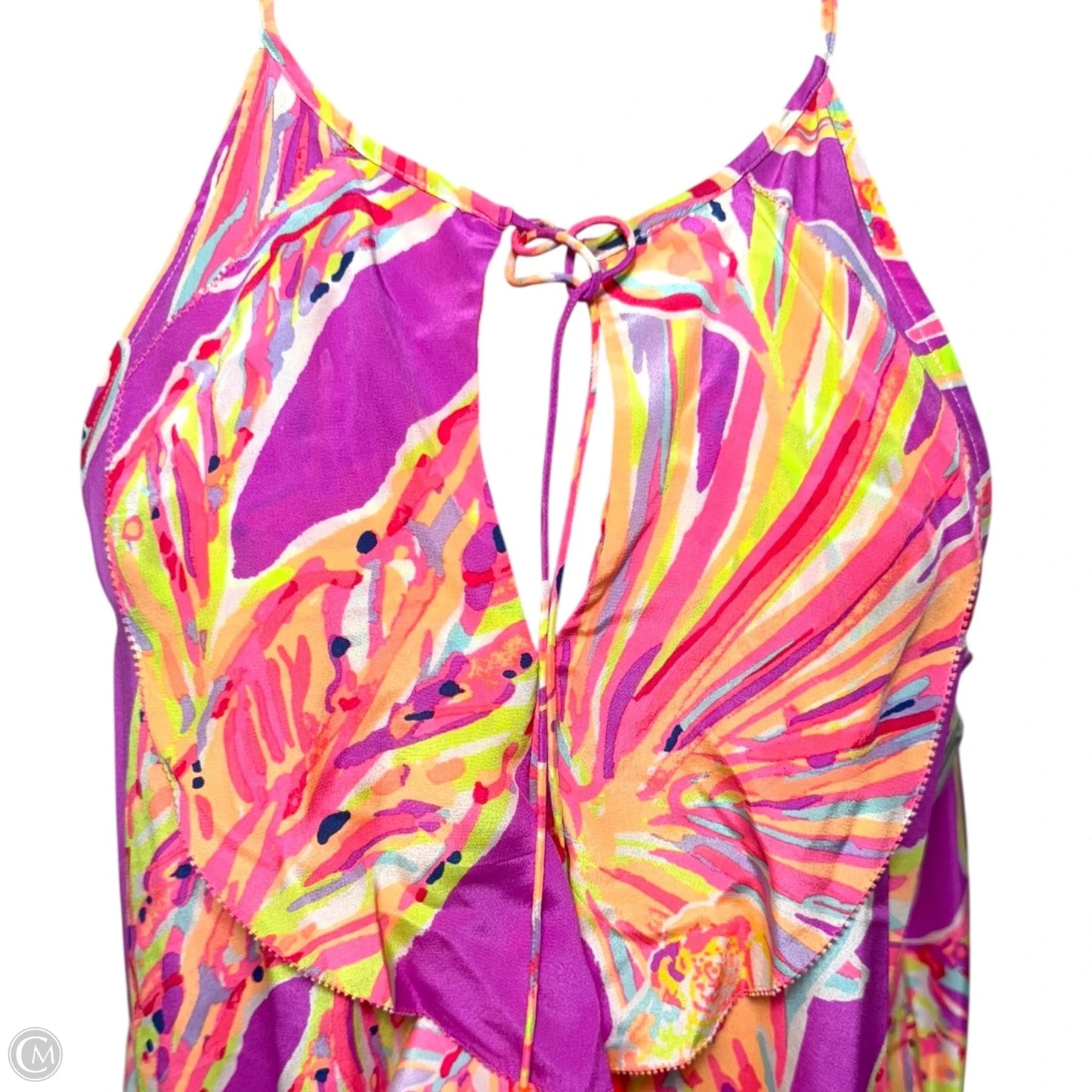 Lachelle Silk Midi Dress Designer By Lilly Pulitzer In Amethyst Sunseekers, Size: M