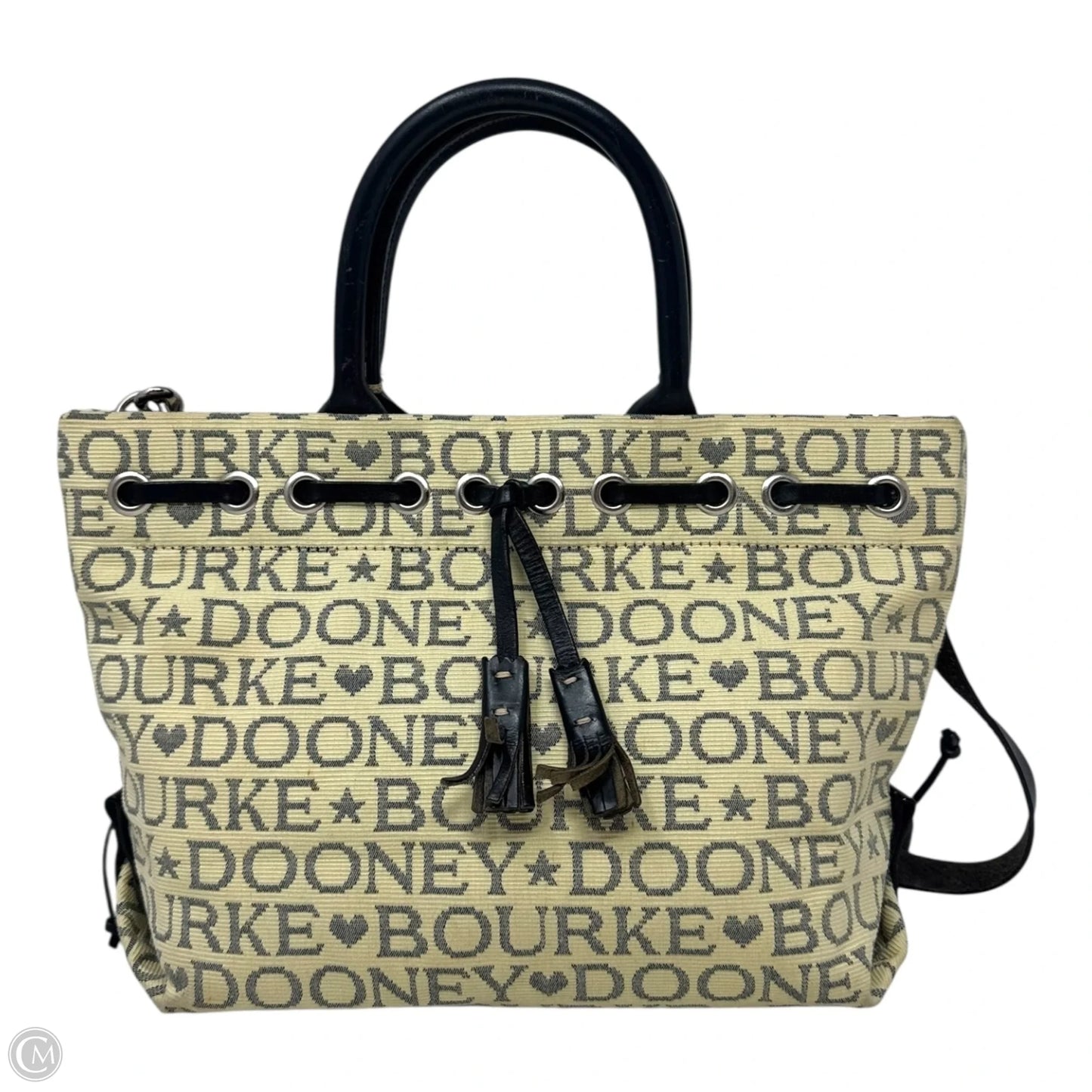 Vintage Signature Canvas Handbag Designer By Dooney And Bourke, Size: Small