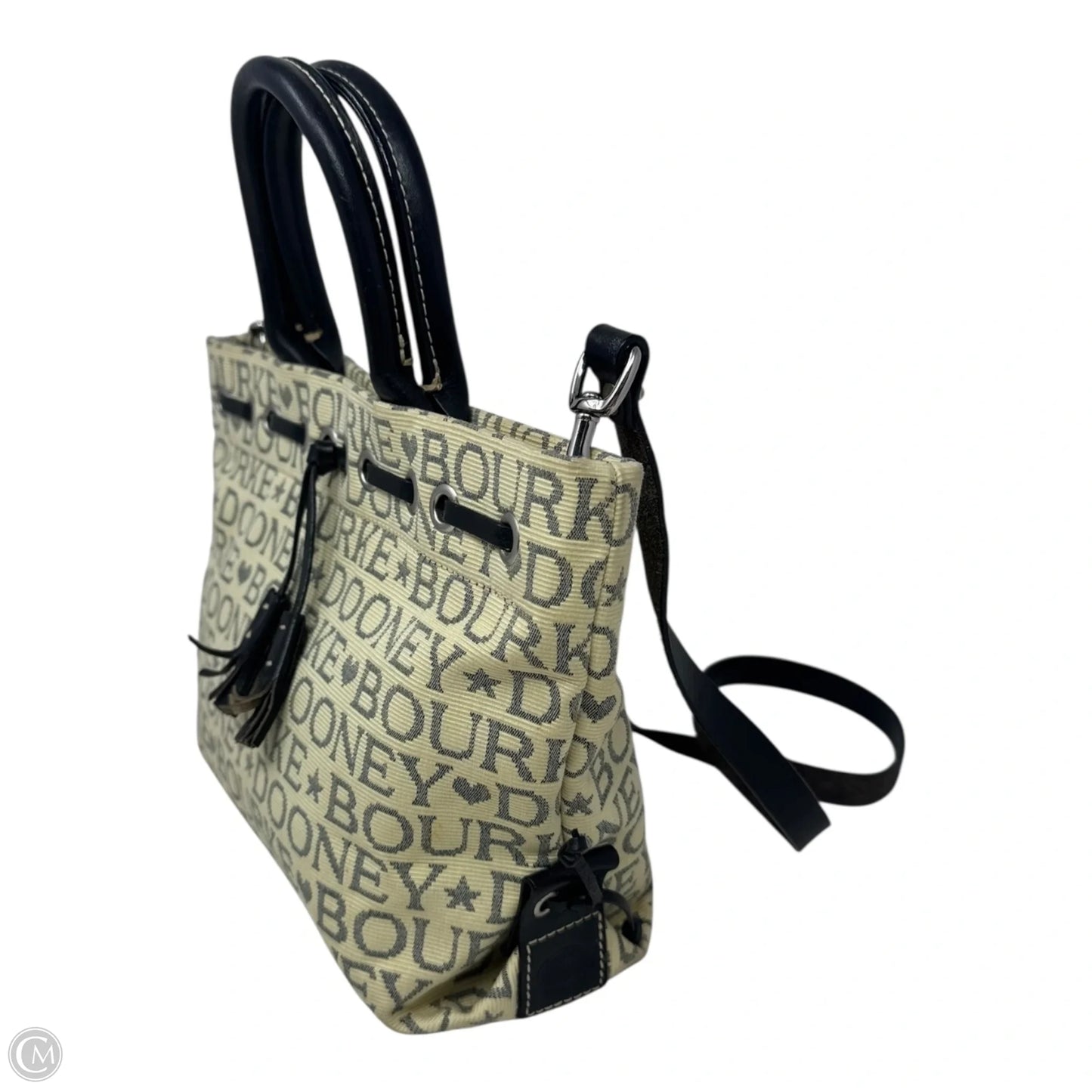 Vintage Signature Canvas Handbag Designer By Dooney And Bourke, Size: Small