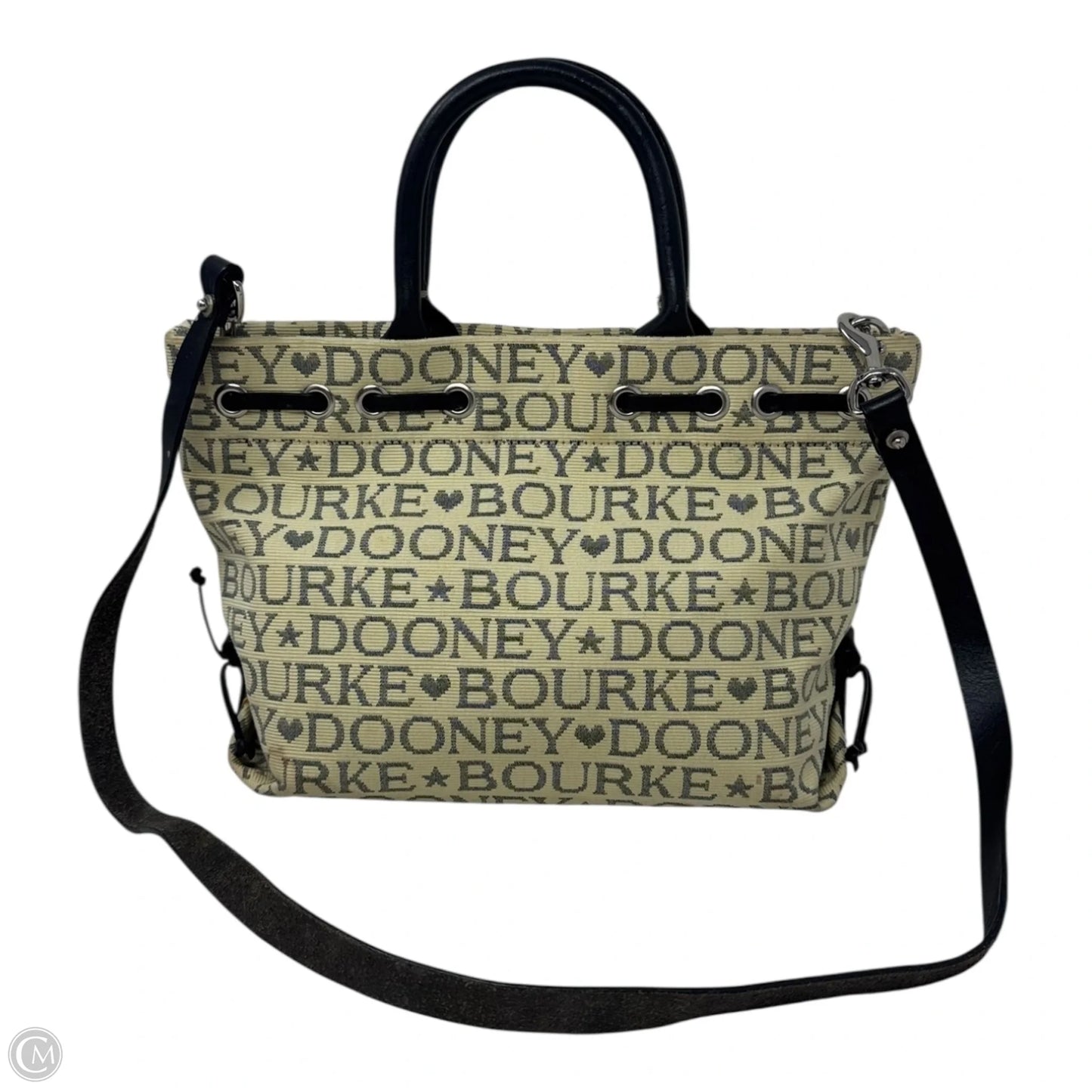 Vintage Signature Canvas Handbag Designer By Dooney And Bourke, Size: Small