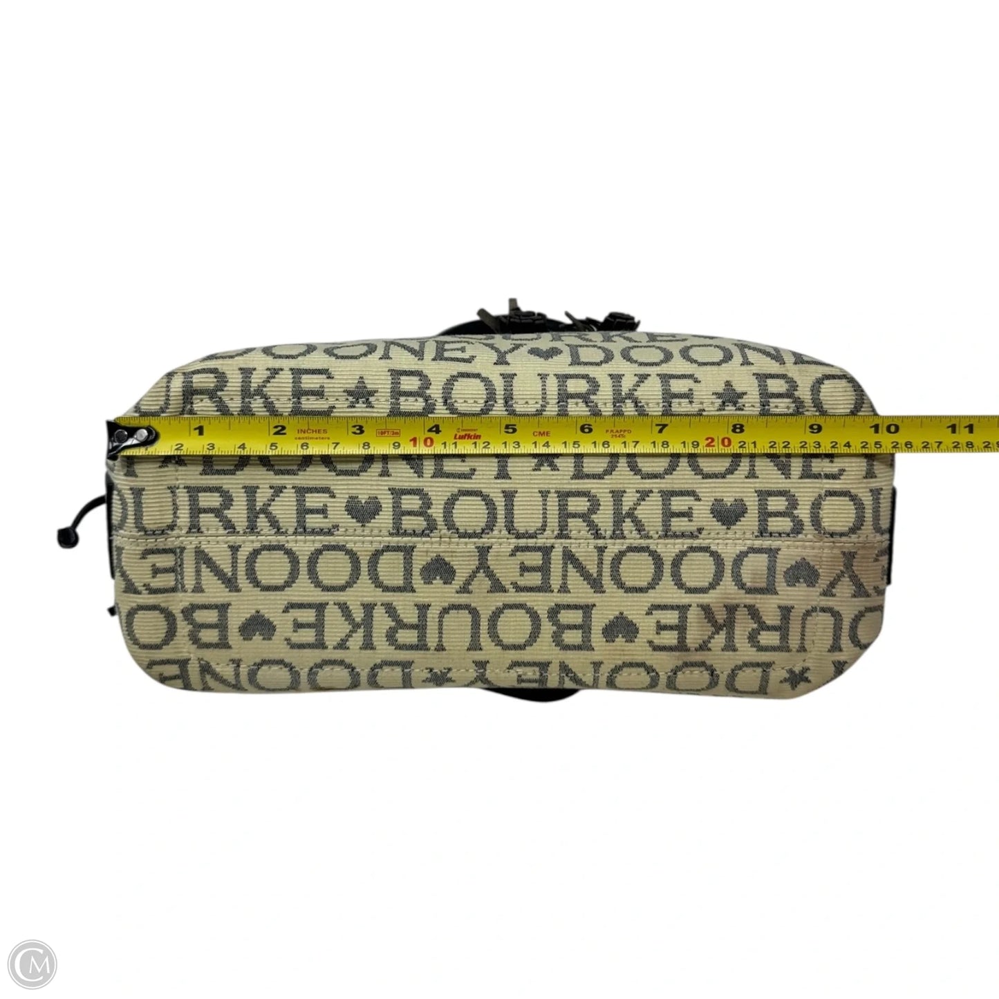 Vintage Signature Canvas Handbag Designer By Dooney And Bourke, Size: Small