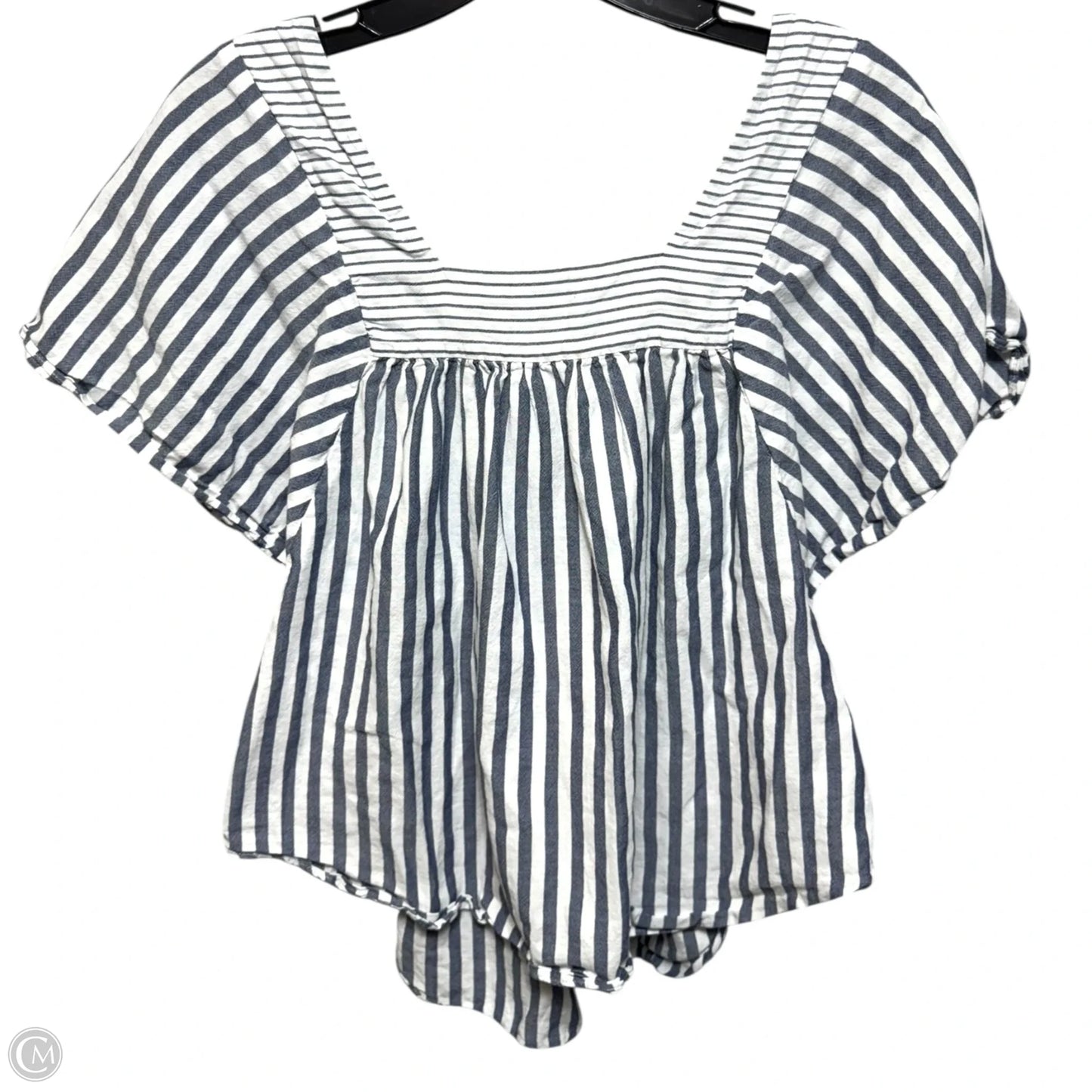 Top 3/4 Sleeve By Madewell In Striped Pattern, Size: S