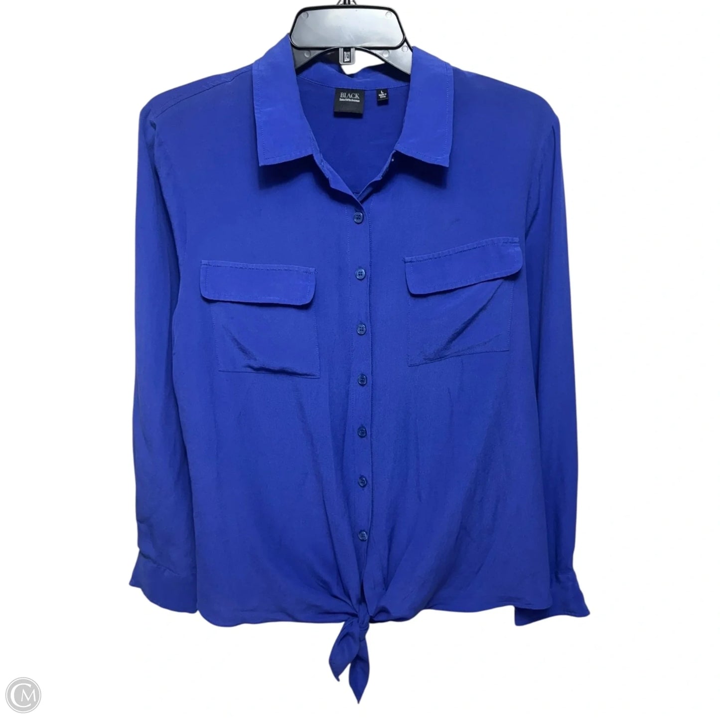 Silk Top Long Sleeve By Saks Fifth Avenue In Purple, Size: L