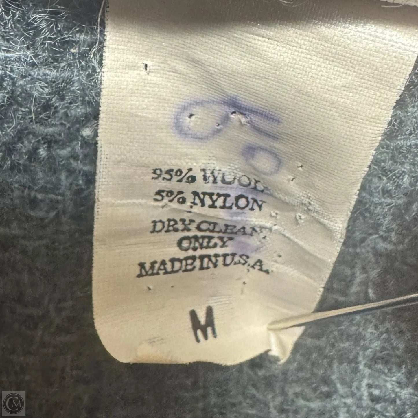 Wool Blend Jacket Fleece By Eileen Fisher In Green, Size: M