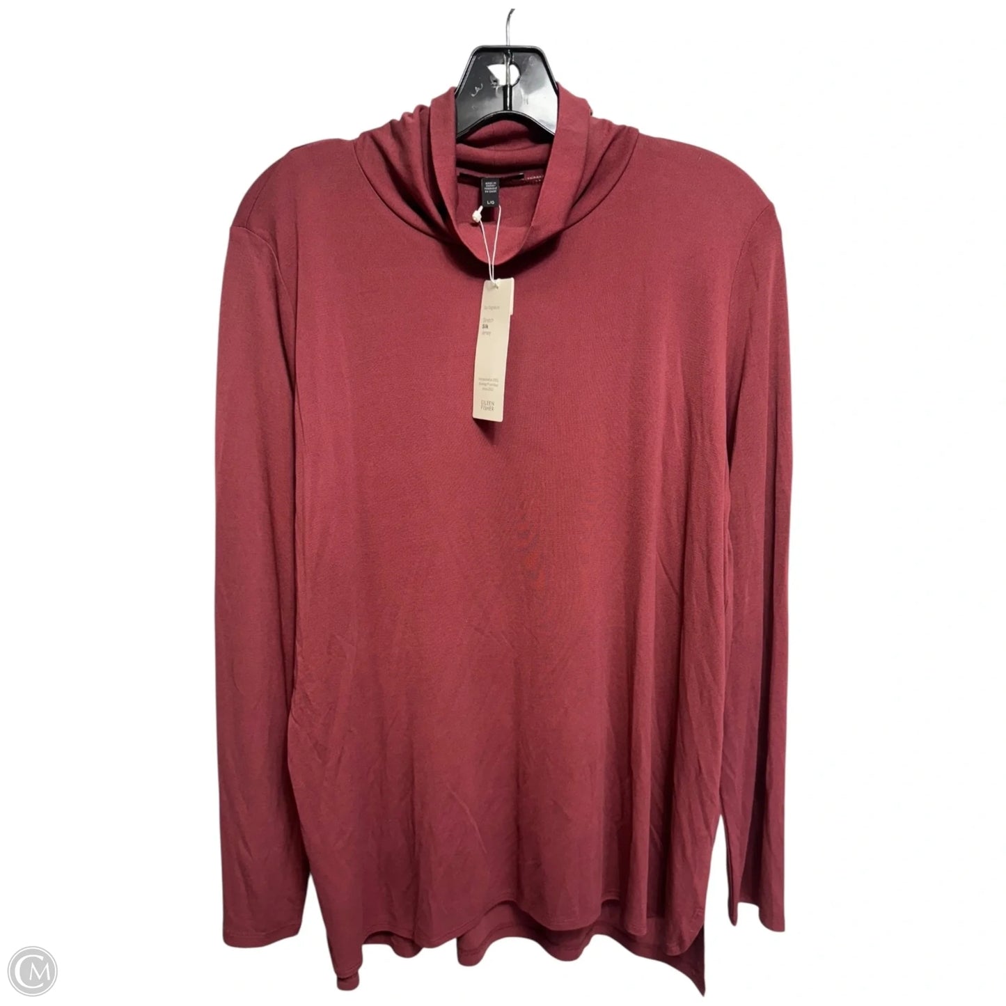 Silk Jersey Top Long Sleeve By Eileen Fisher In Red, Size: L