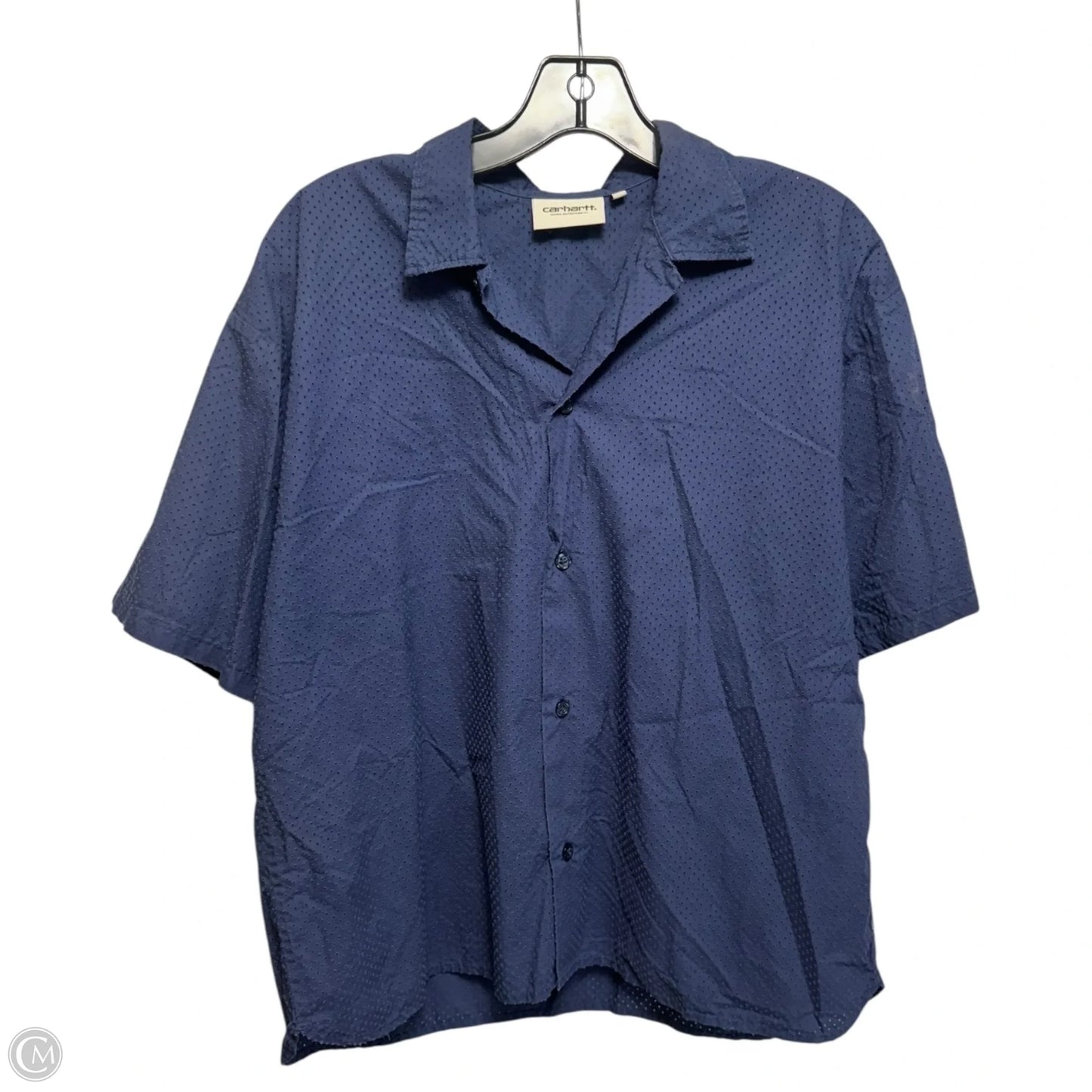 Perforated Top Short Sleeve By Carhartt In Blue, Size: M