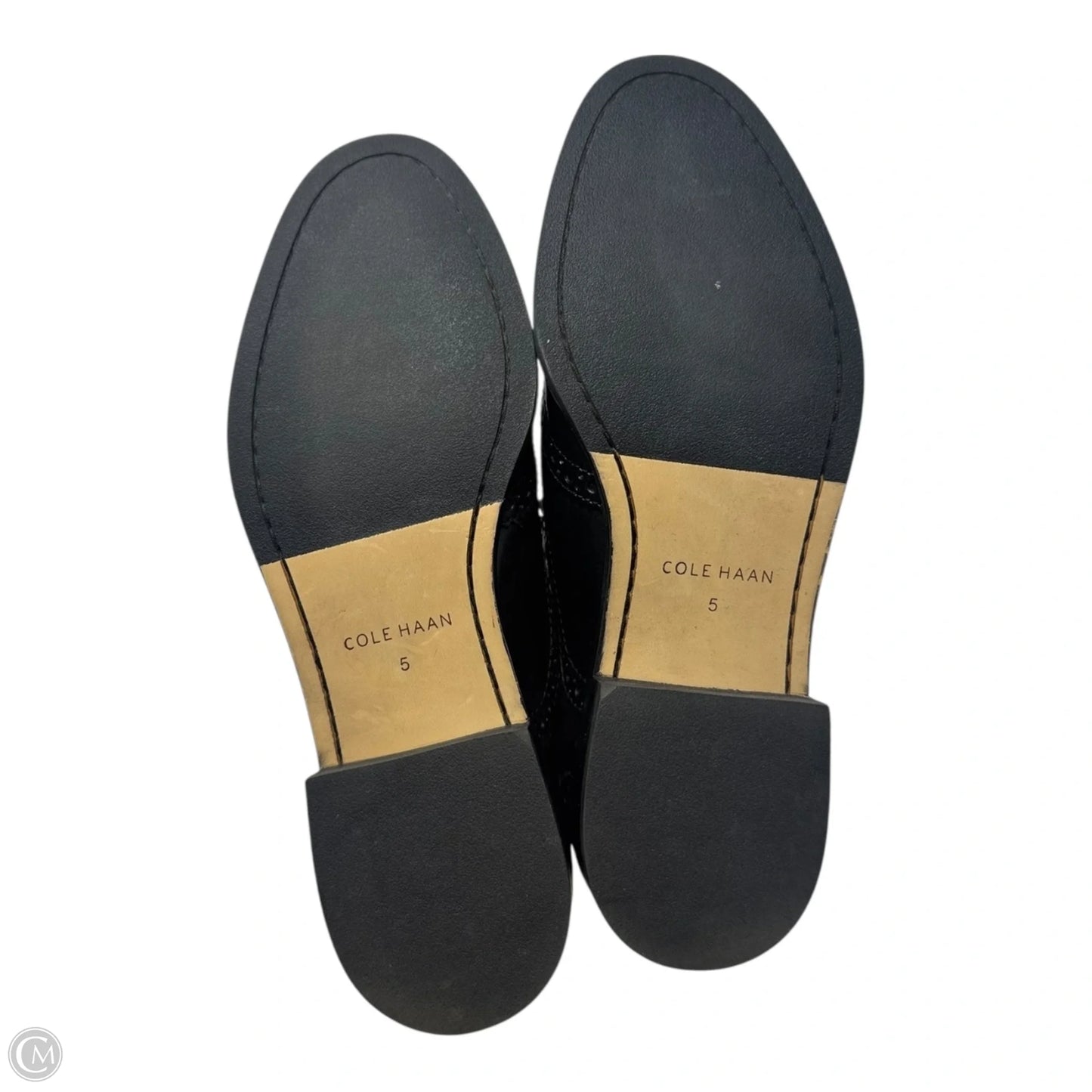 Brogue Shoes Flats By Cole-haan In Black, Size: 5