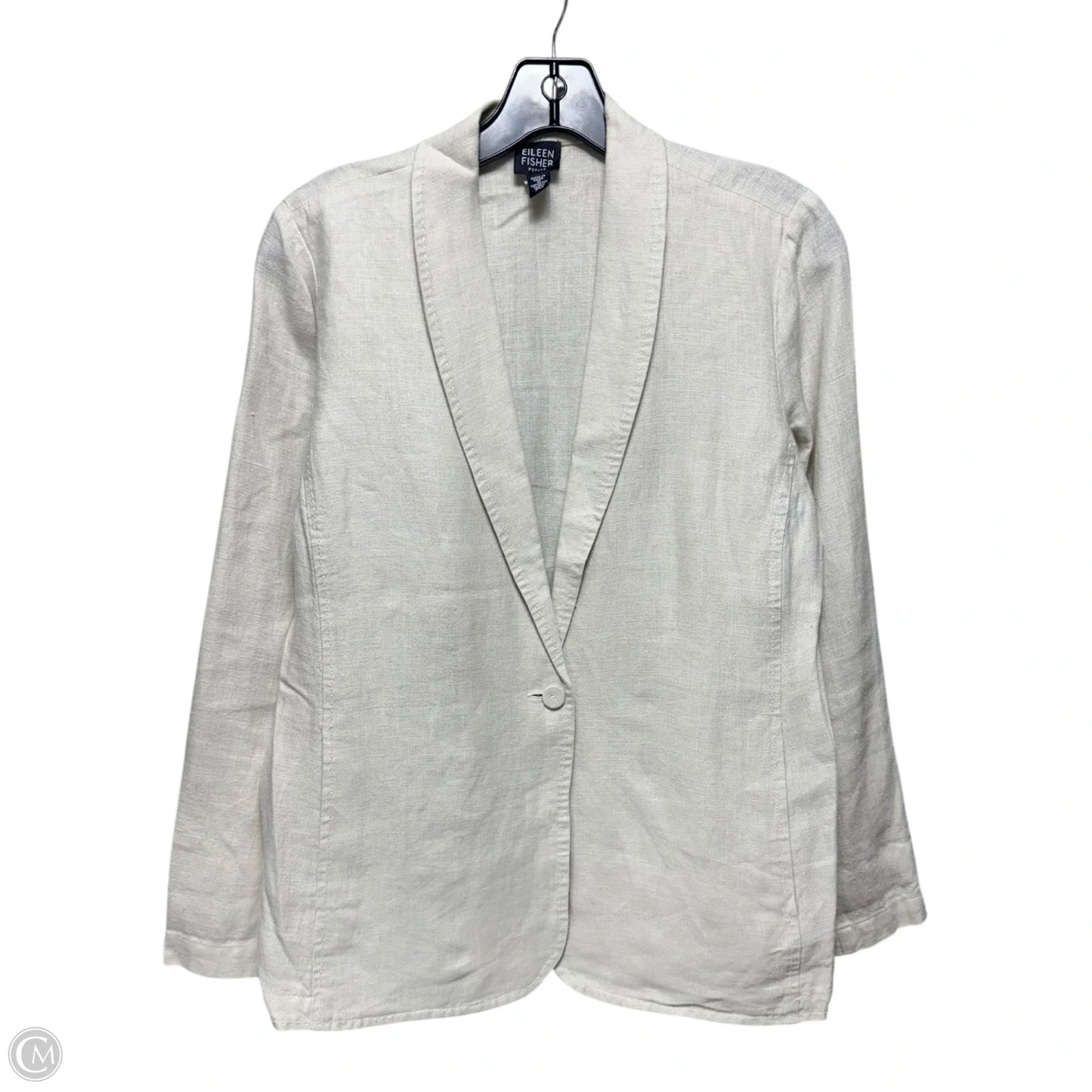 Irish Linen Blazer By Eileen Fisher In Cream, Size: Mp