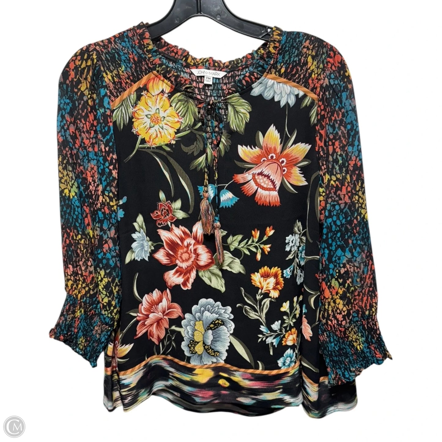 Top Long Sleeve By John Mark In Floral Print, Size: Mp