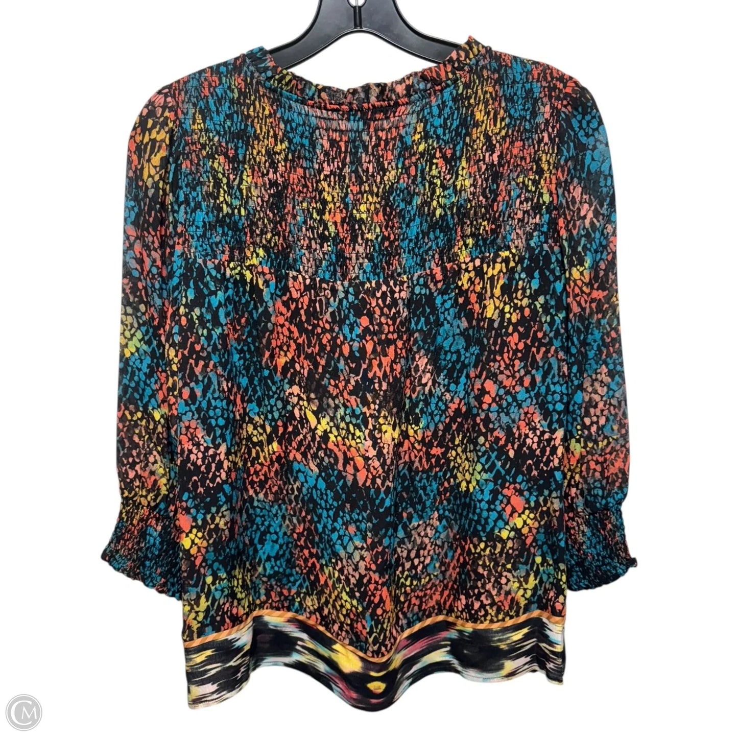 Top Long Sleeve By John Mark In Floral Print, Size: Mp