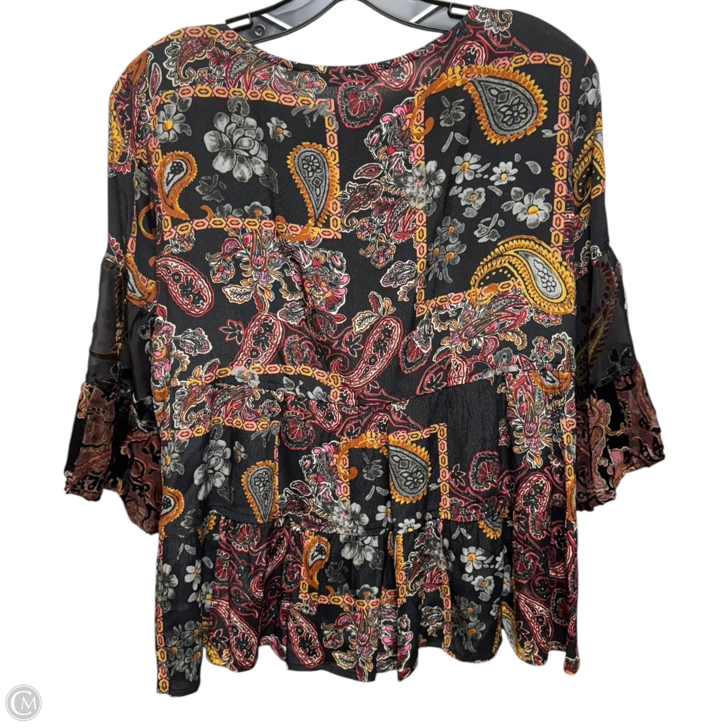 Top 3/4 Sleeve By John Mark In Floral Print, Size: Mp