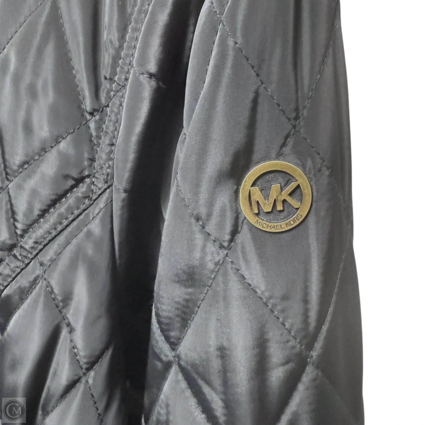 Sherpa Trim Diamond Quilted Jacket By Michael By Michael Kors In Black & Cream, Size: Xl