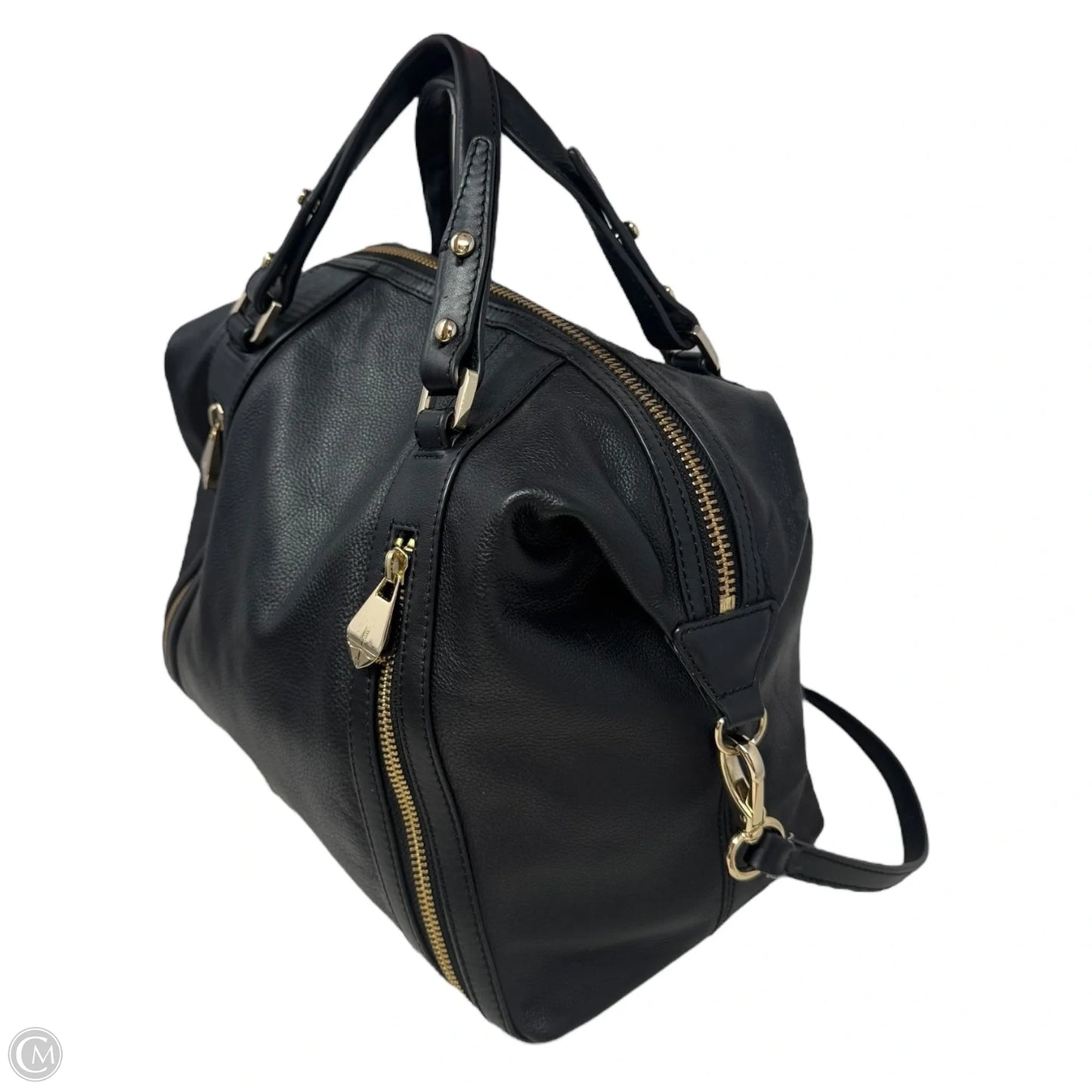 Double Zip Handbag Leather By Pour La Victoire, Size: Large