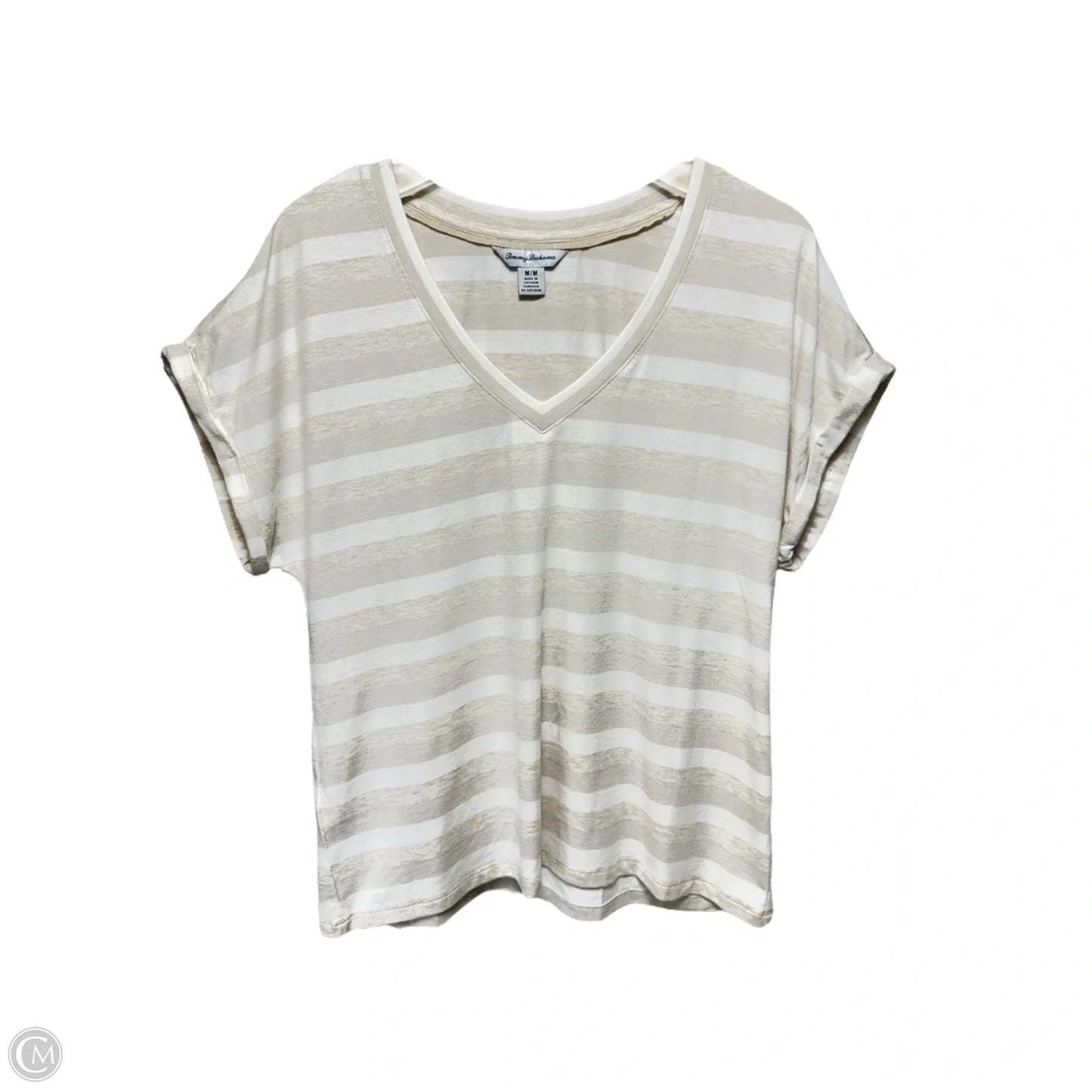 Top Short Sleeve By Tommy Bahama In Striped Pattern, Size: M