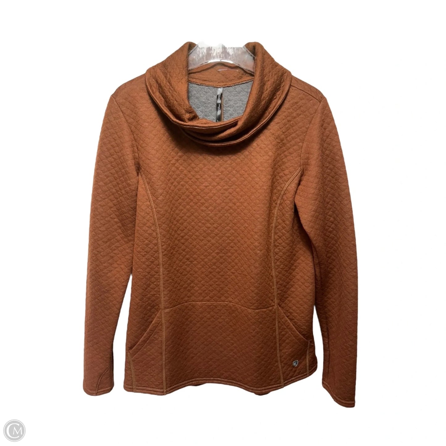 Athletic Top Long Sleeve Collar By Kuhl In Brown, Size: L