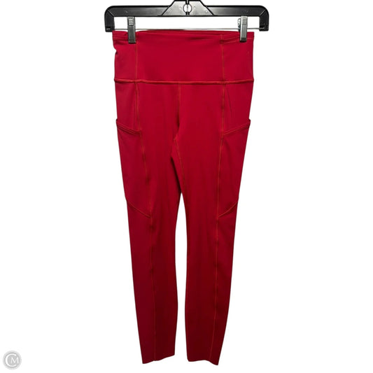 Athletic Leggings By Lululemon In Red, Size: 4