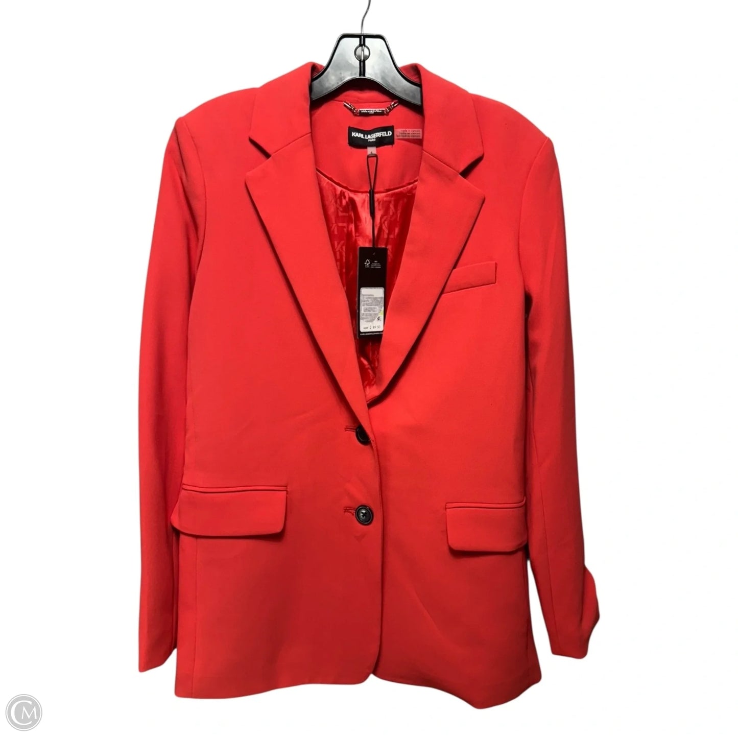 Blazer Designer By Karl Lagerfeld In Orange, Size: 4