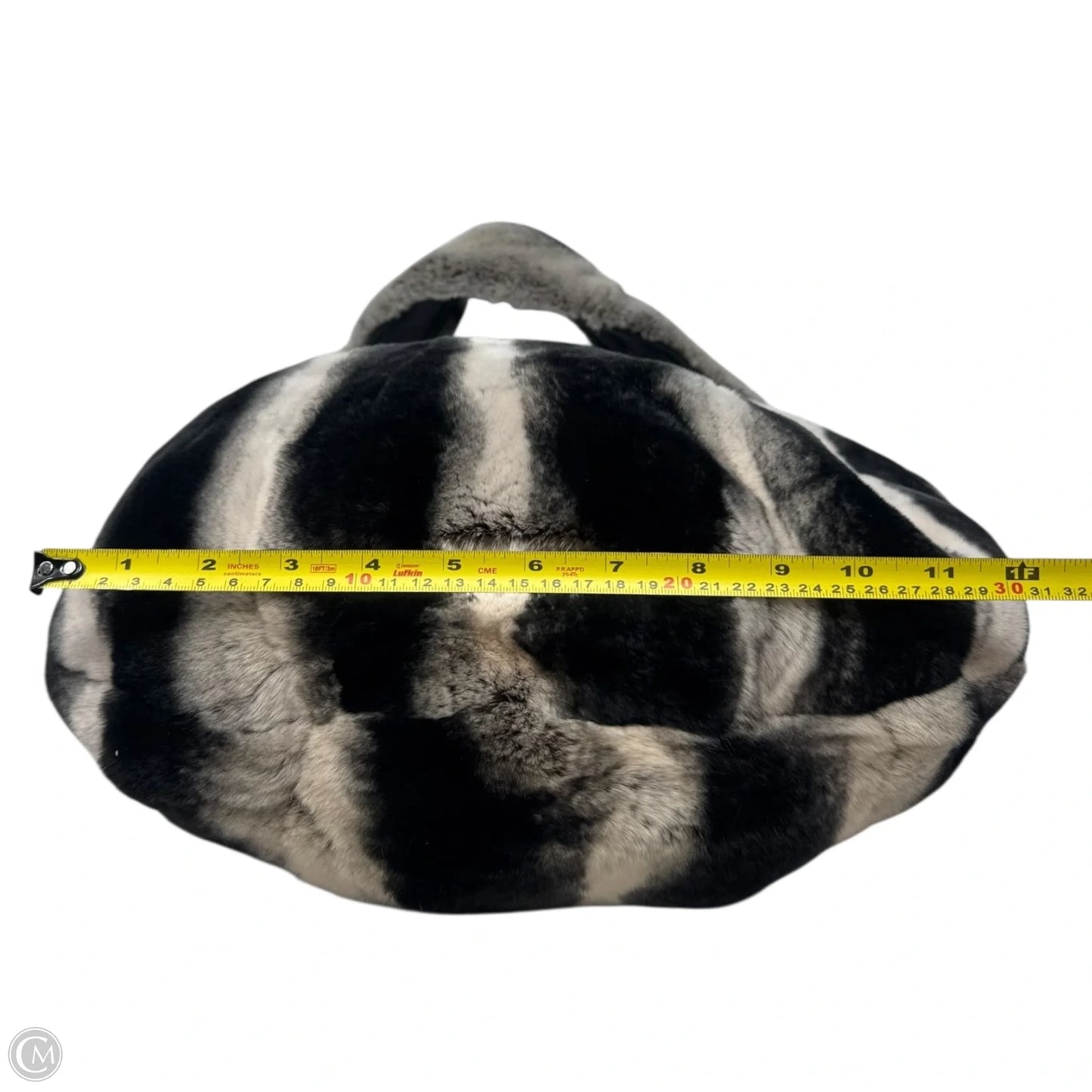 Real Fur Hobo Handbag Leather By Jayley, Size: Medium