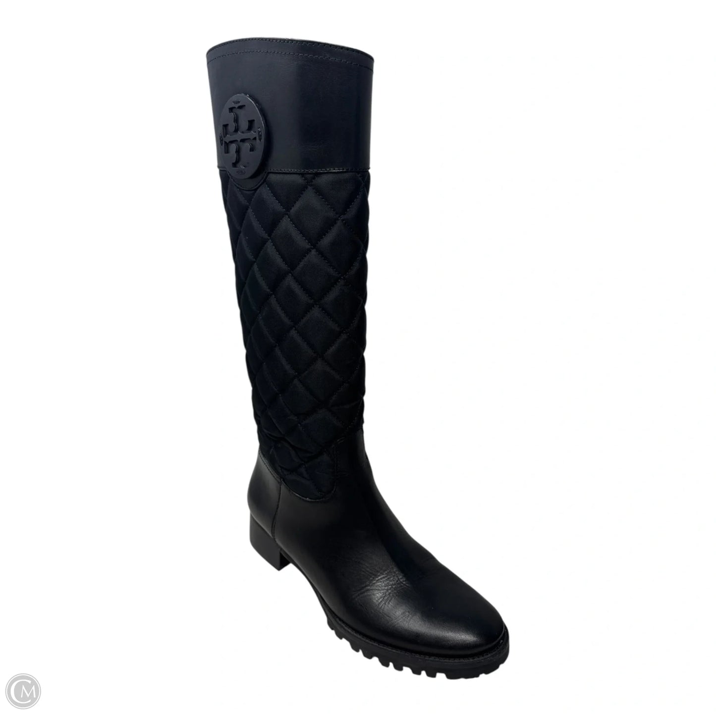 Rowan Quilted Riding Boots Designer By Tory Burch In Black, Size: 7.5