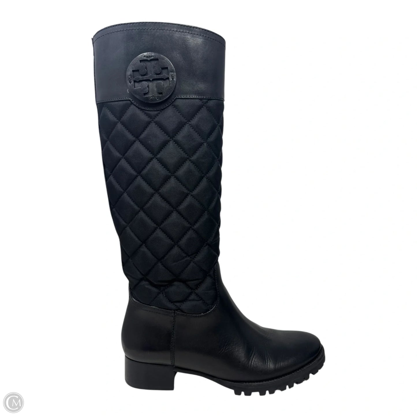Rowan Quilted Riding Boots Designer By Tory Burch In Black, Size: 7.5